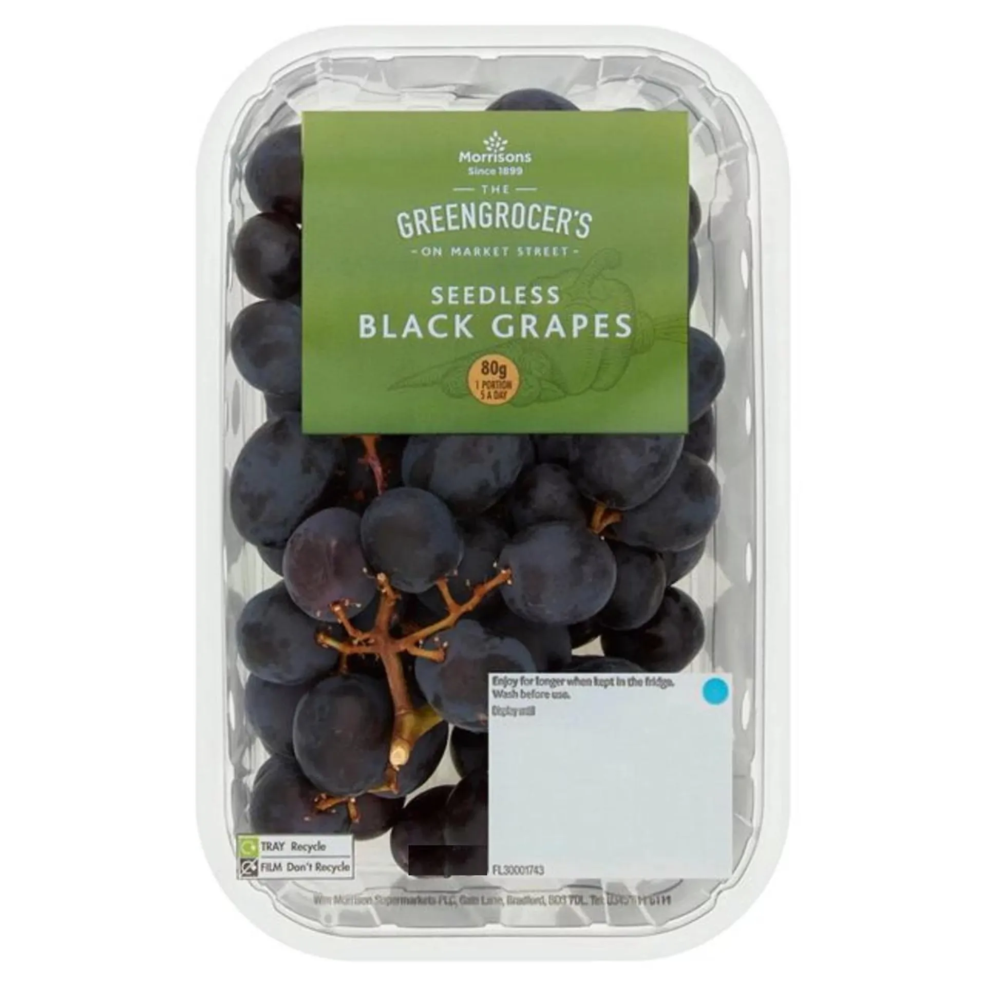 Morrisons Seedless Black Grapes