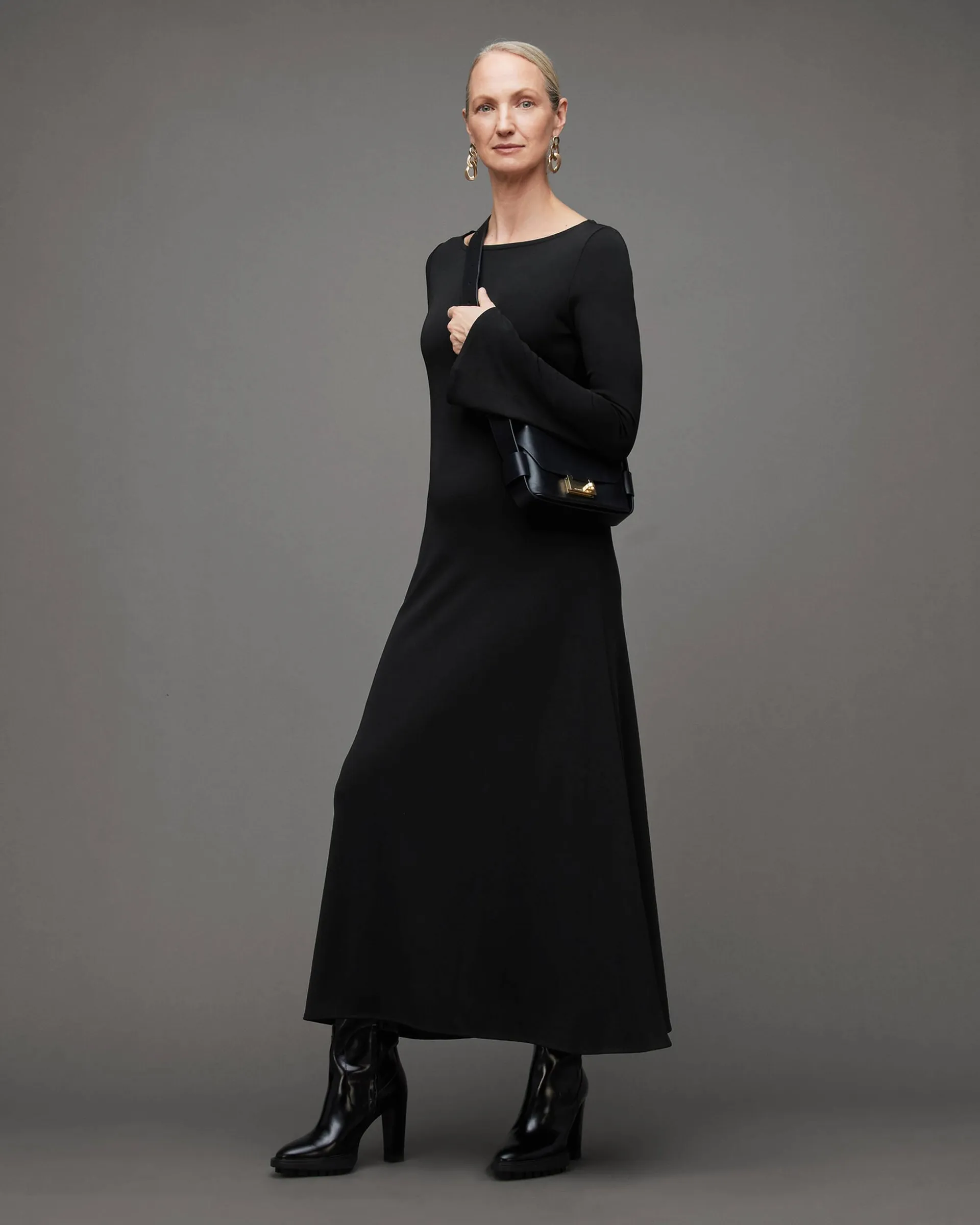 Carolina Long Sleeve Flared Maxi Dress