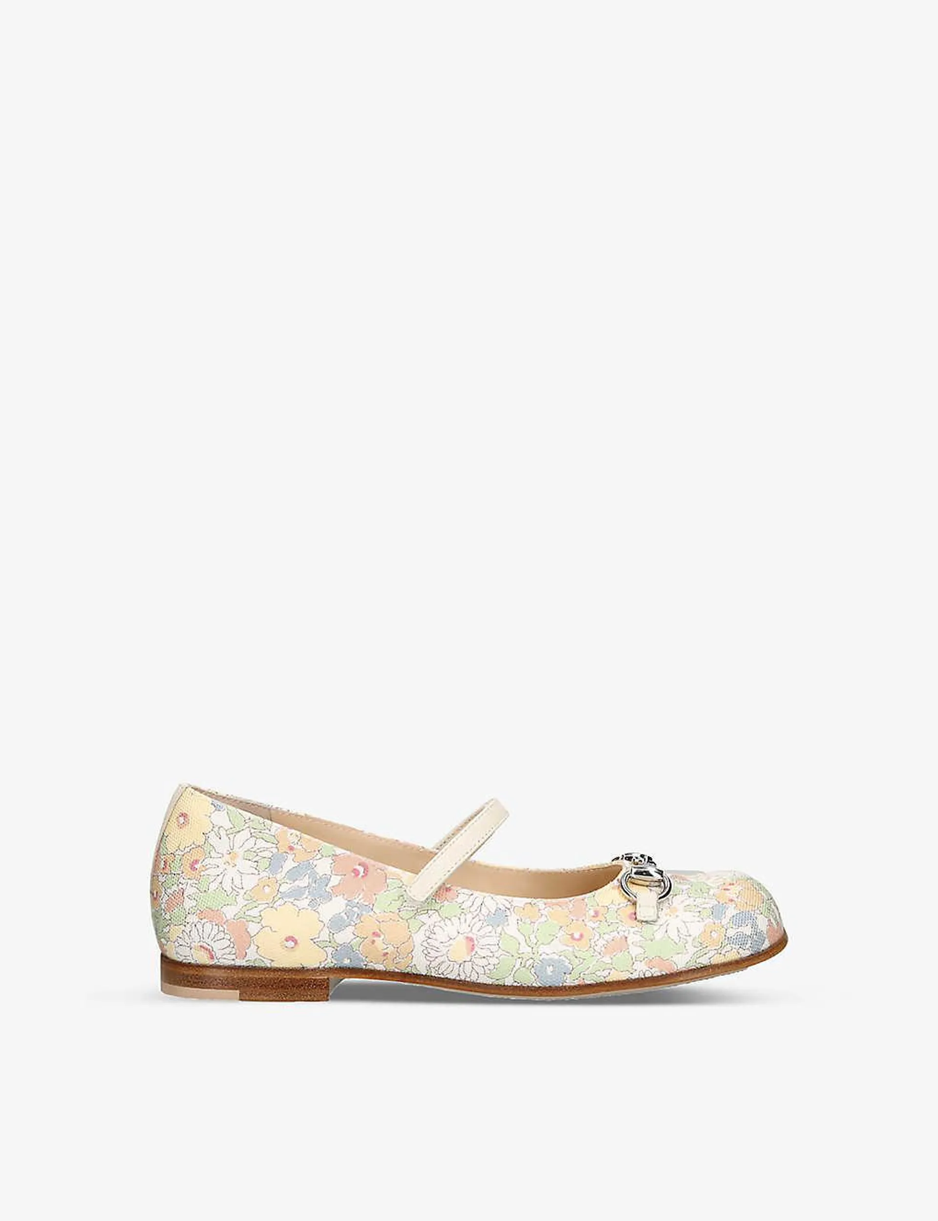 Aisha floral-print leather shoes 4-8 years