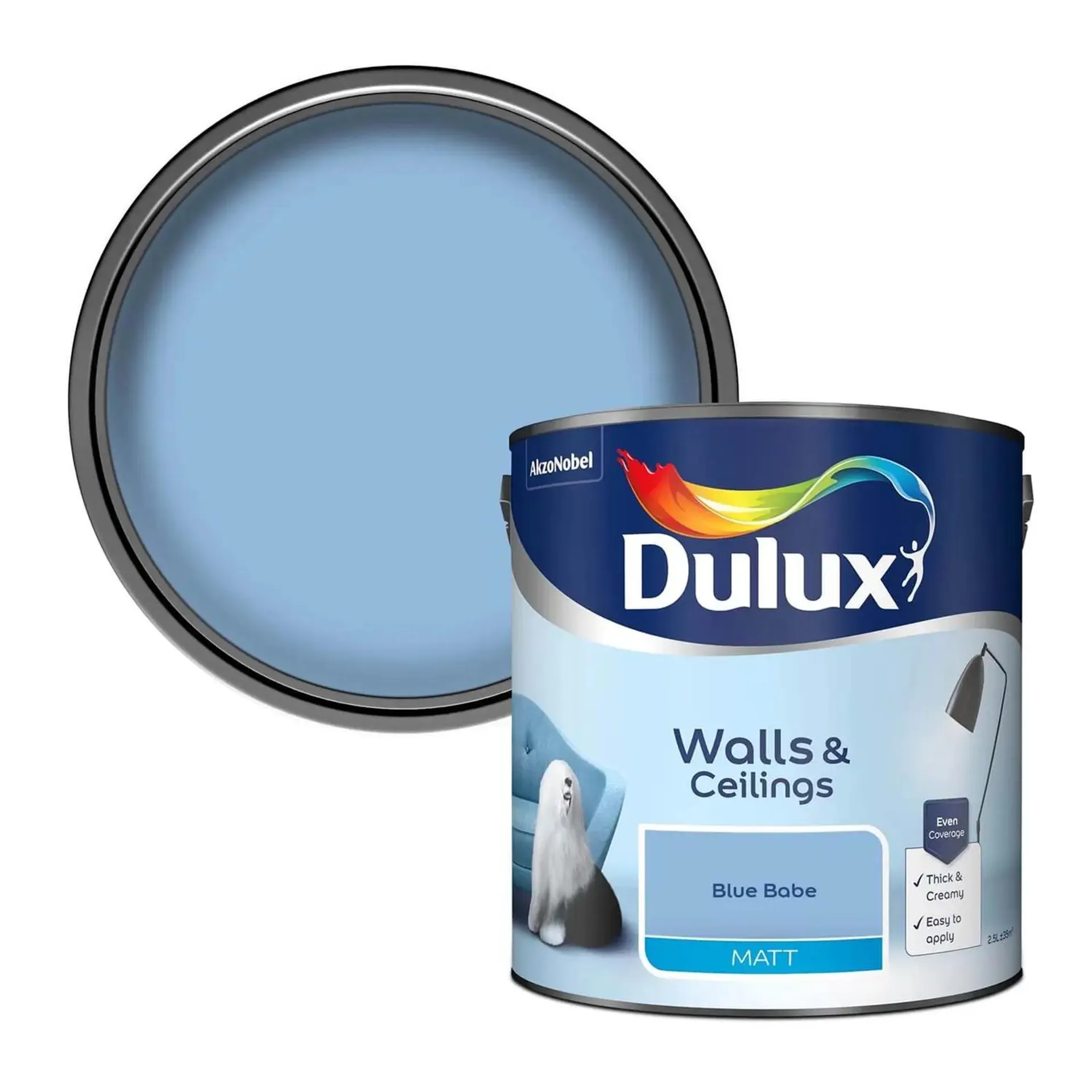 Dulux Matt Emulsion Paint Blue Babe - 2.5L