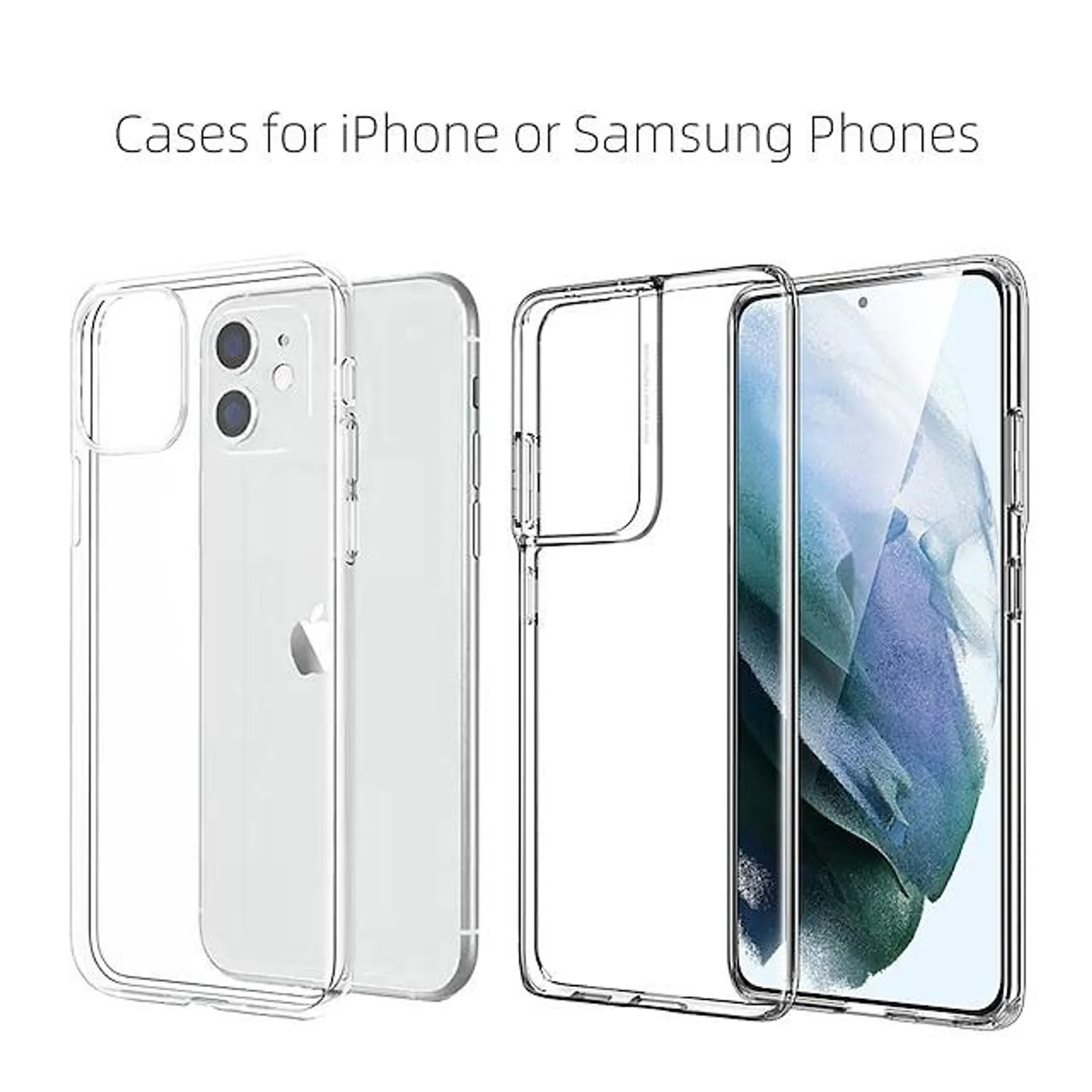 Phone Case For Samsung Apple Back Cover iPhone 13 Pro Max 12 Mini 11 X XR XS Max 8 7 Transparent Clear Shockproof Transparent TPU