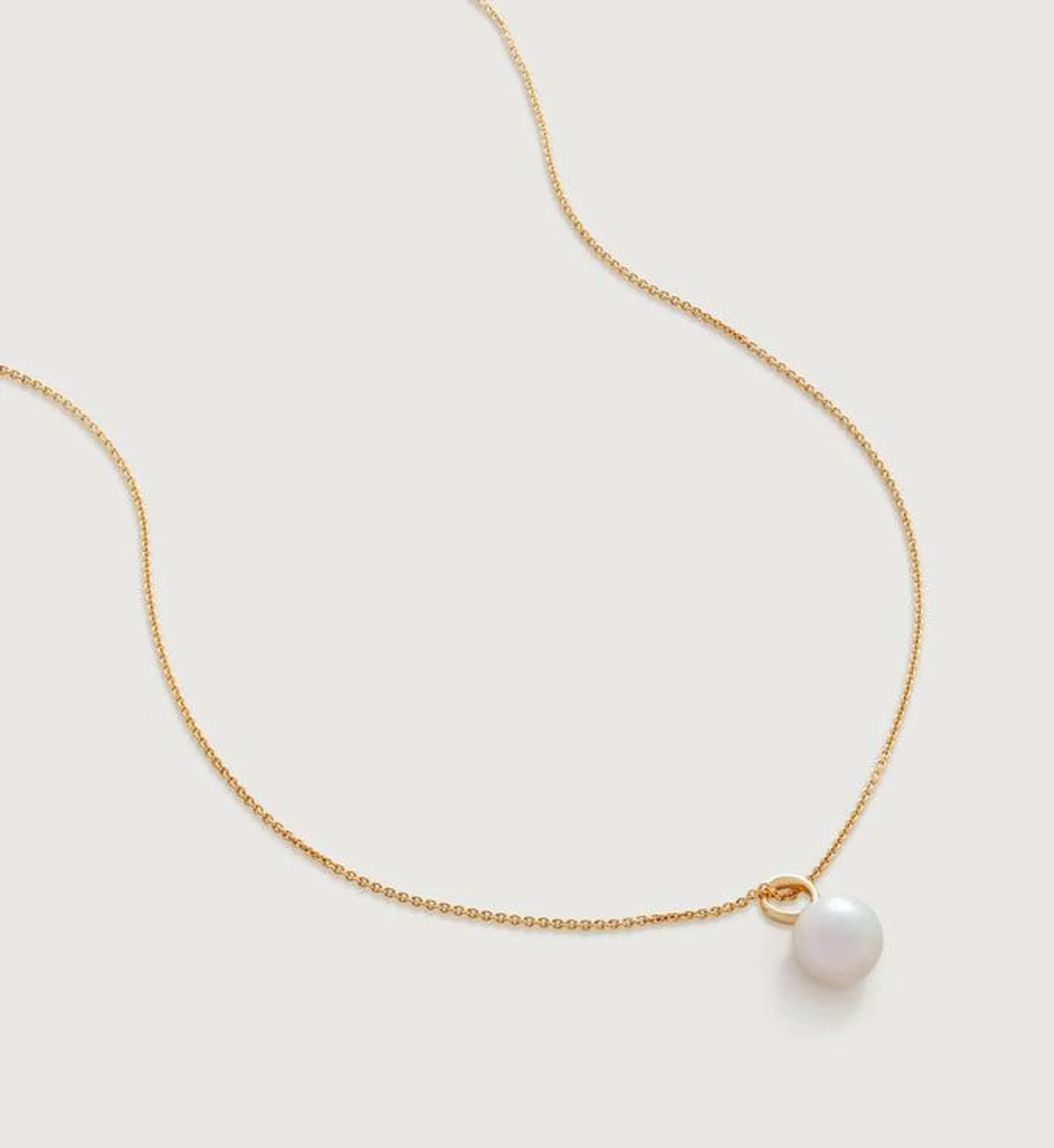 Nura Round Pearl Fine Chain Necklace