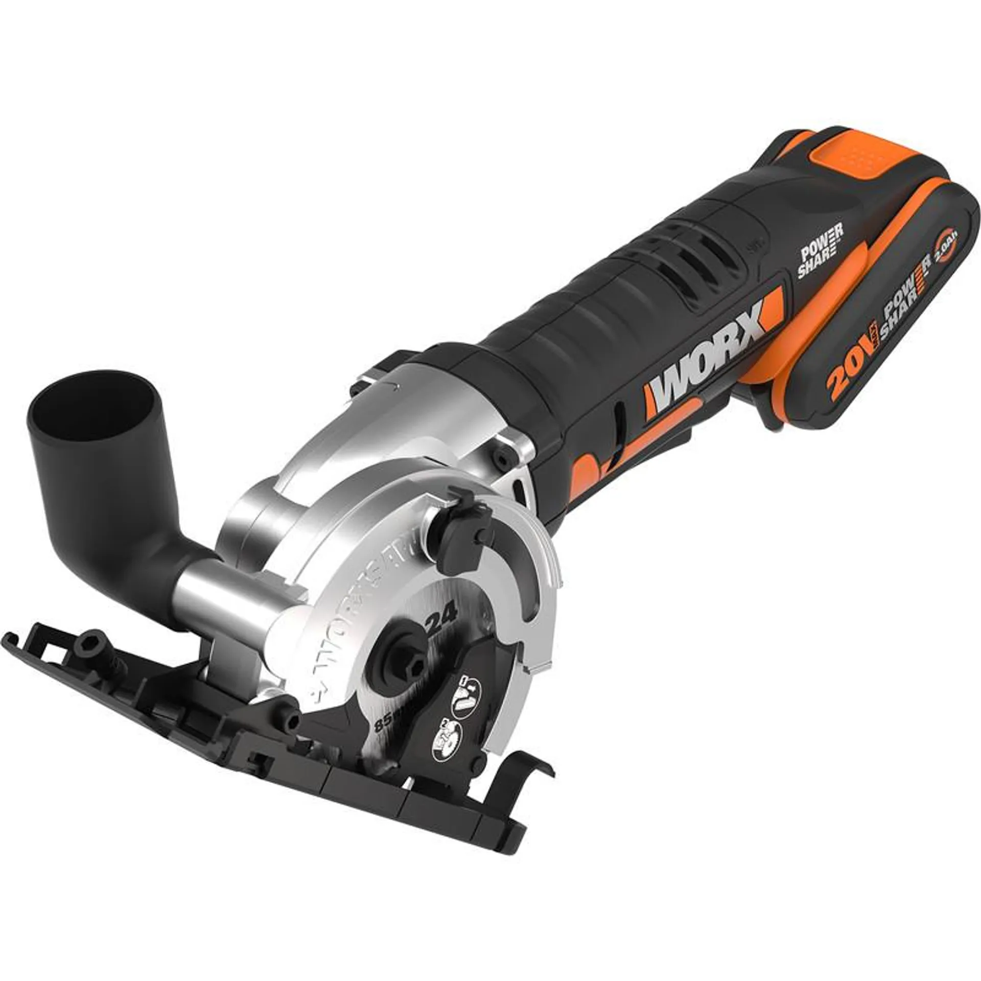 Worx 20V 85mm Mini Cordless Circular Saw 1 x 2.0Ah