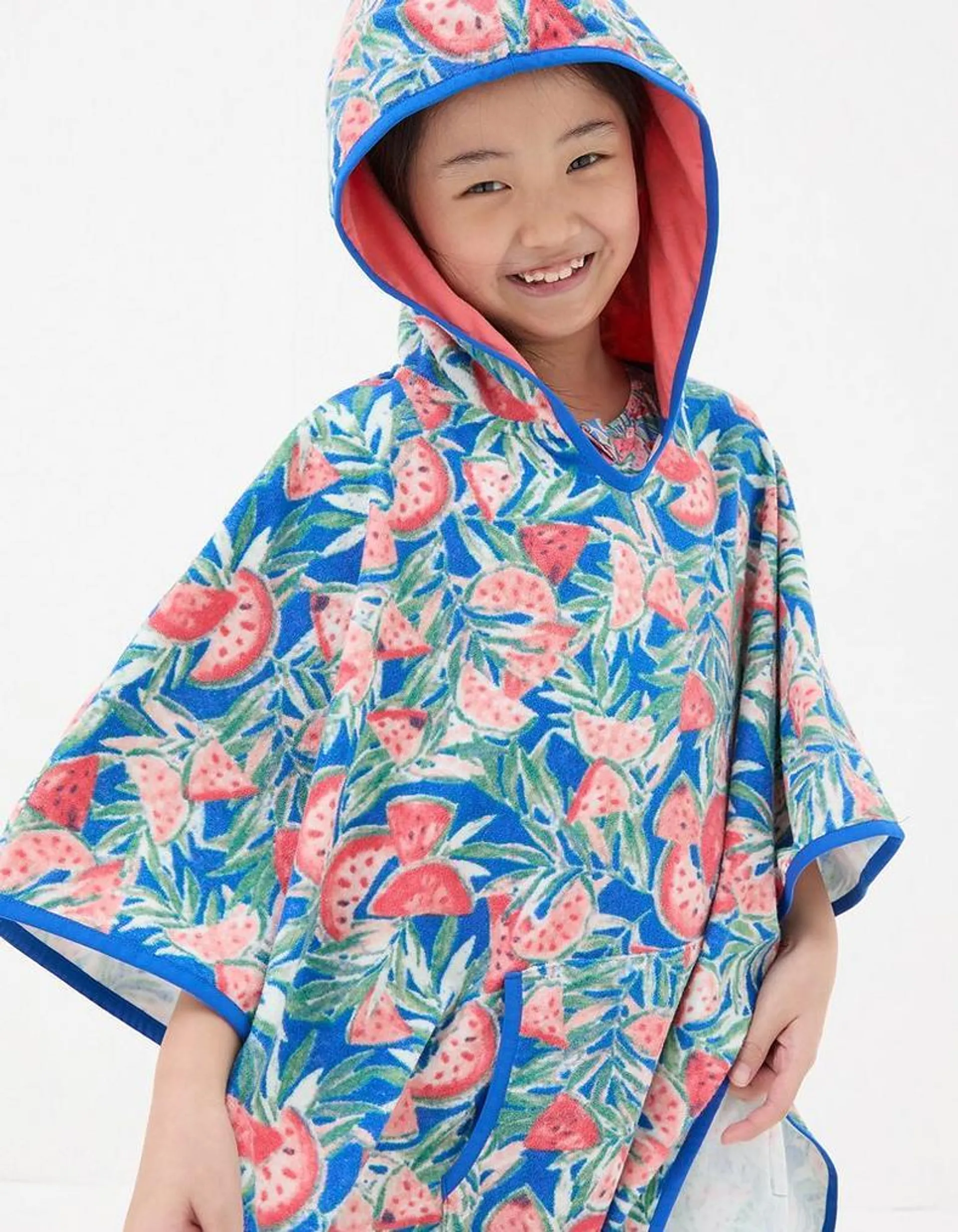 Watermelon Towelling Poncho