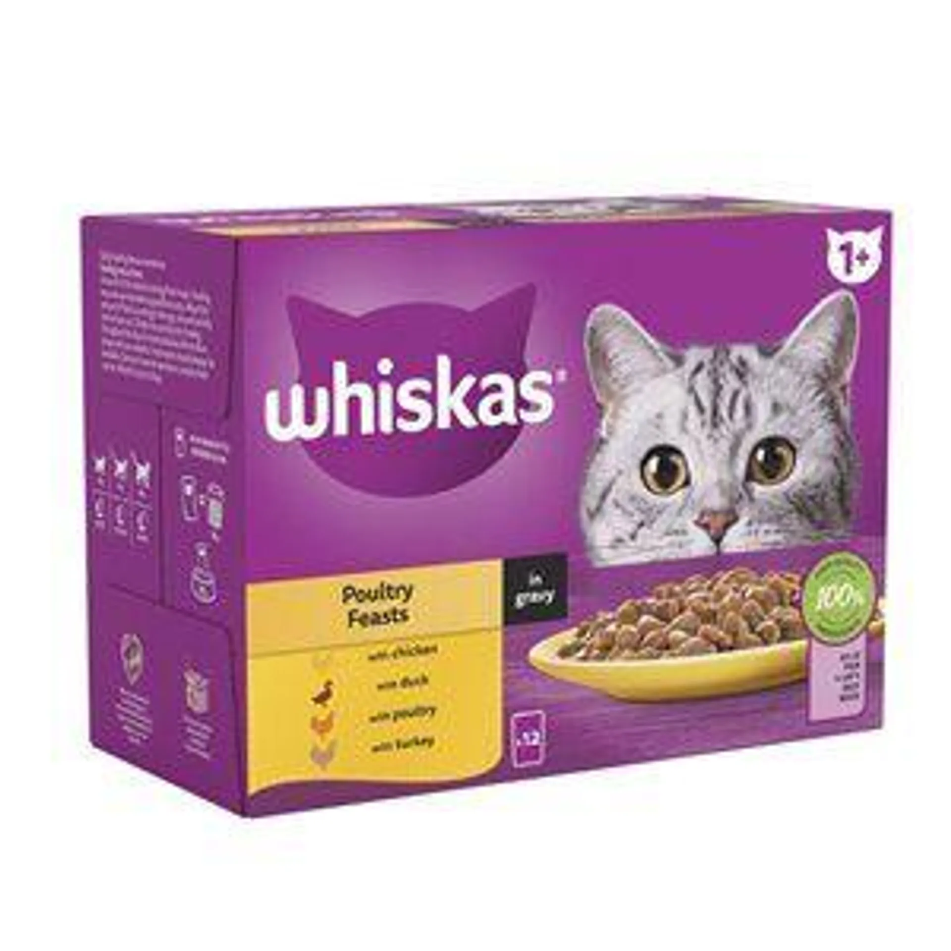 Whiskas 1+ Poultry Feasts In Gravy Multipack
