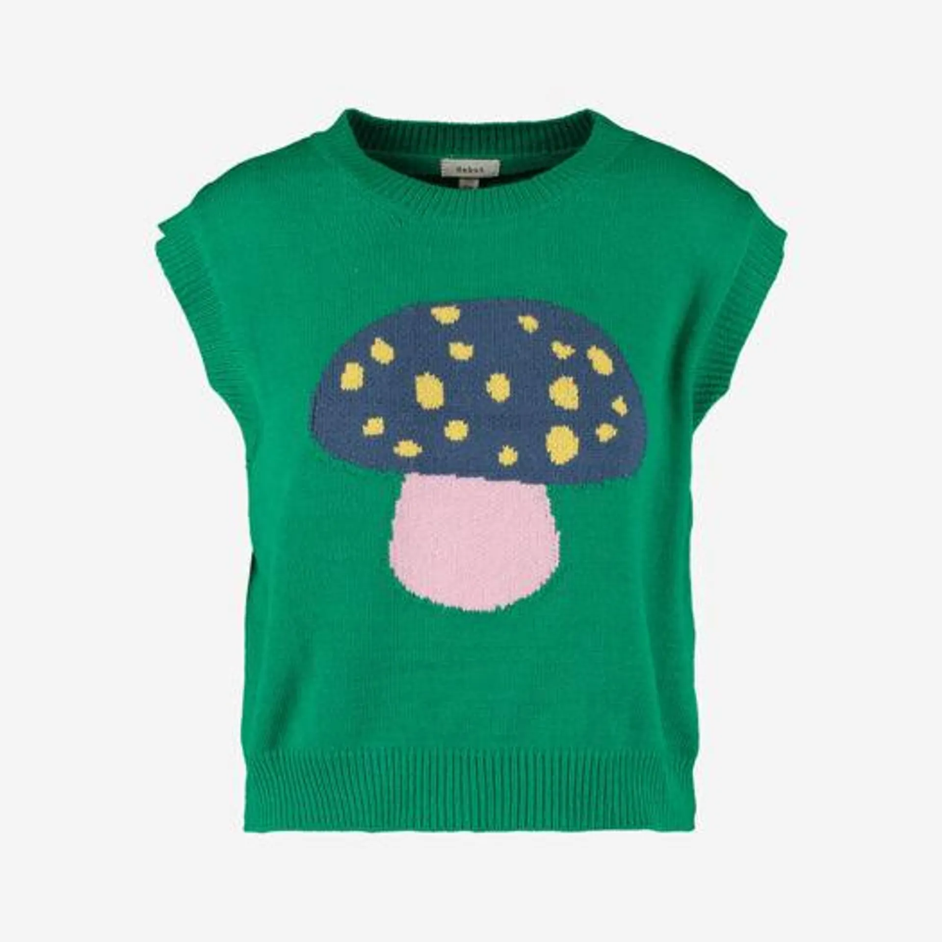 Green Mushroom Knit Sleeveless Jumper