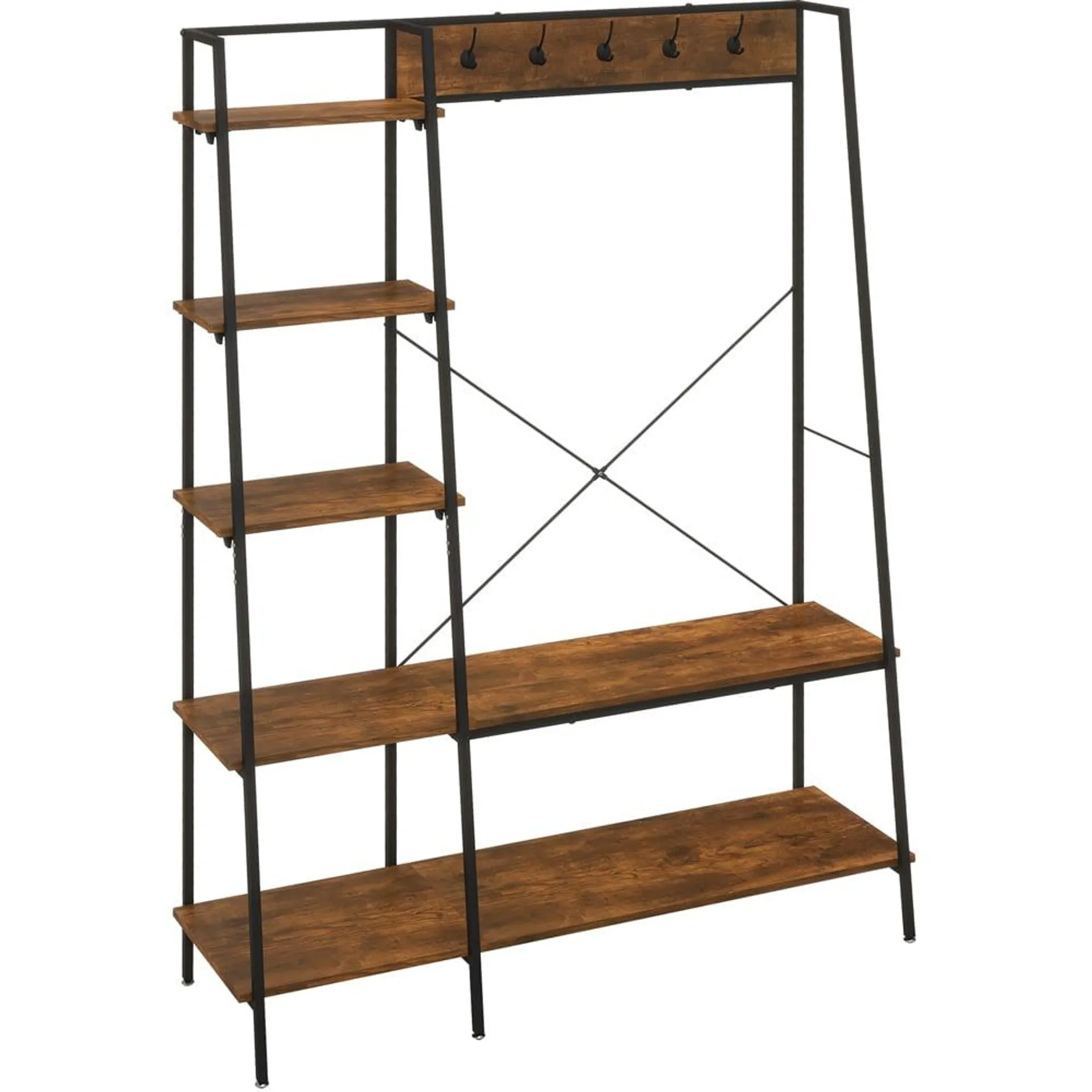 Portland 5 Tier Brown Metal Coat Rack