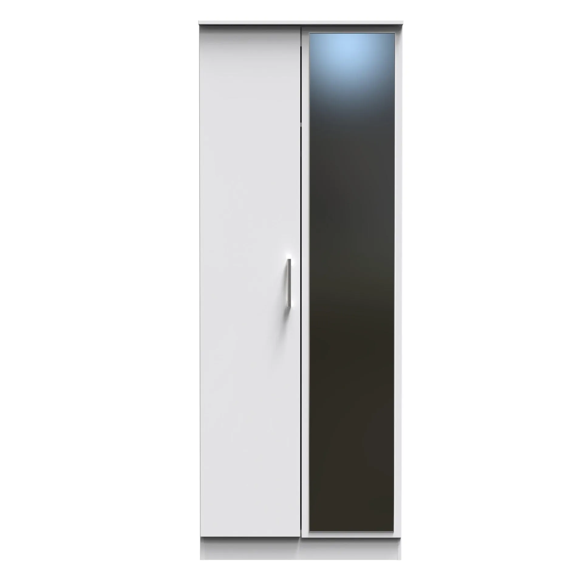 Denver Ready Assembled Wardrobe with 2 Doors and Mirror - White