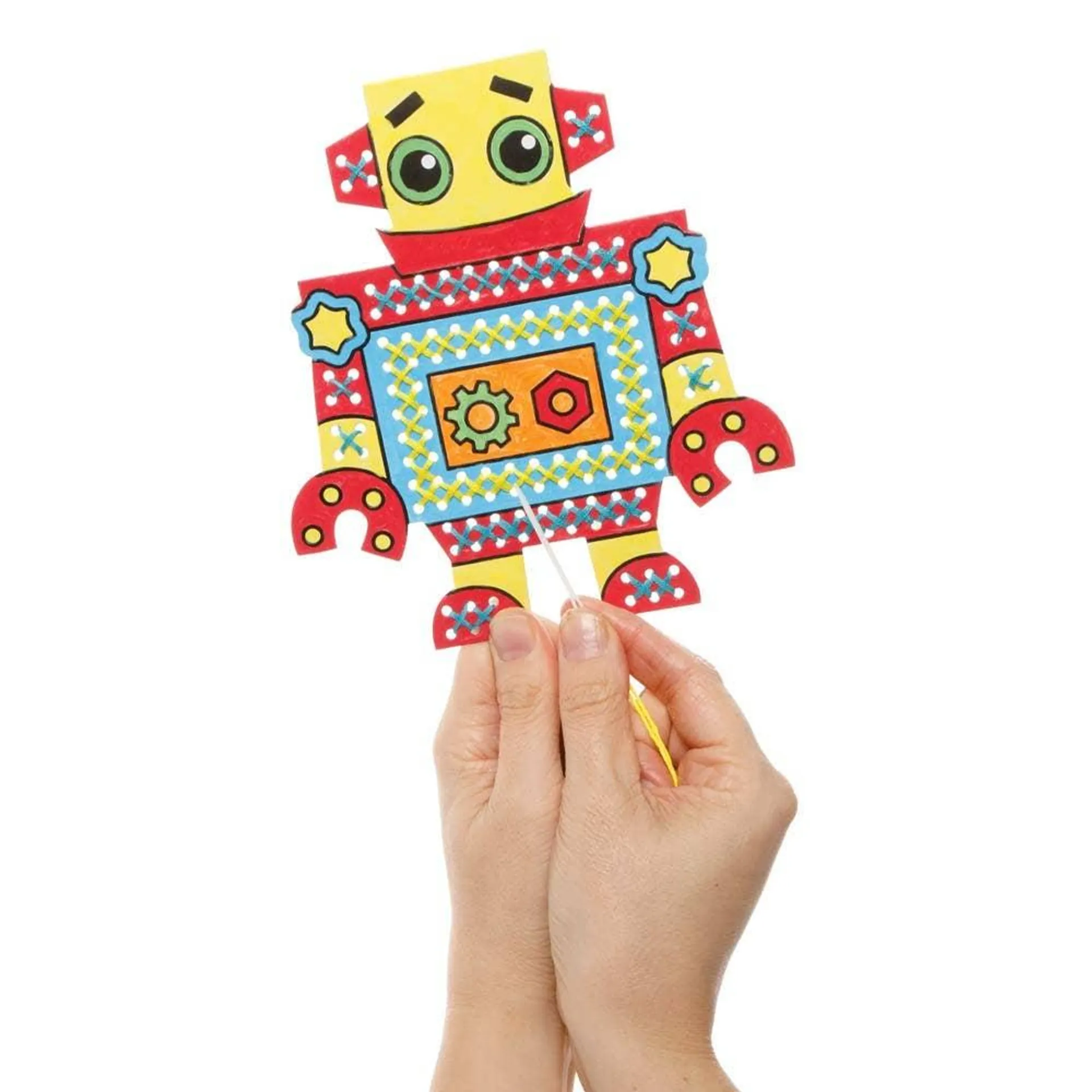 Robot Colour-in Cross Stitch Kits