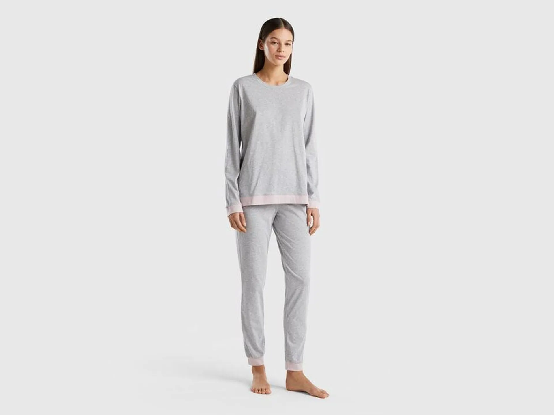 Pyjamas in long fiber cotton