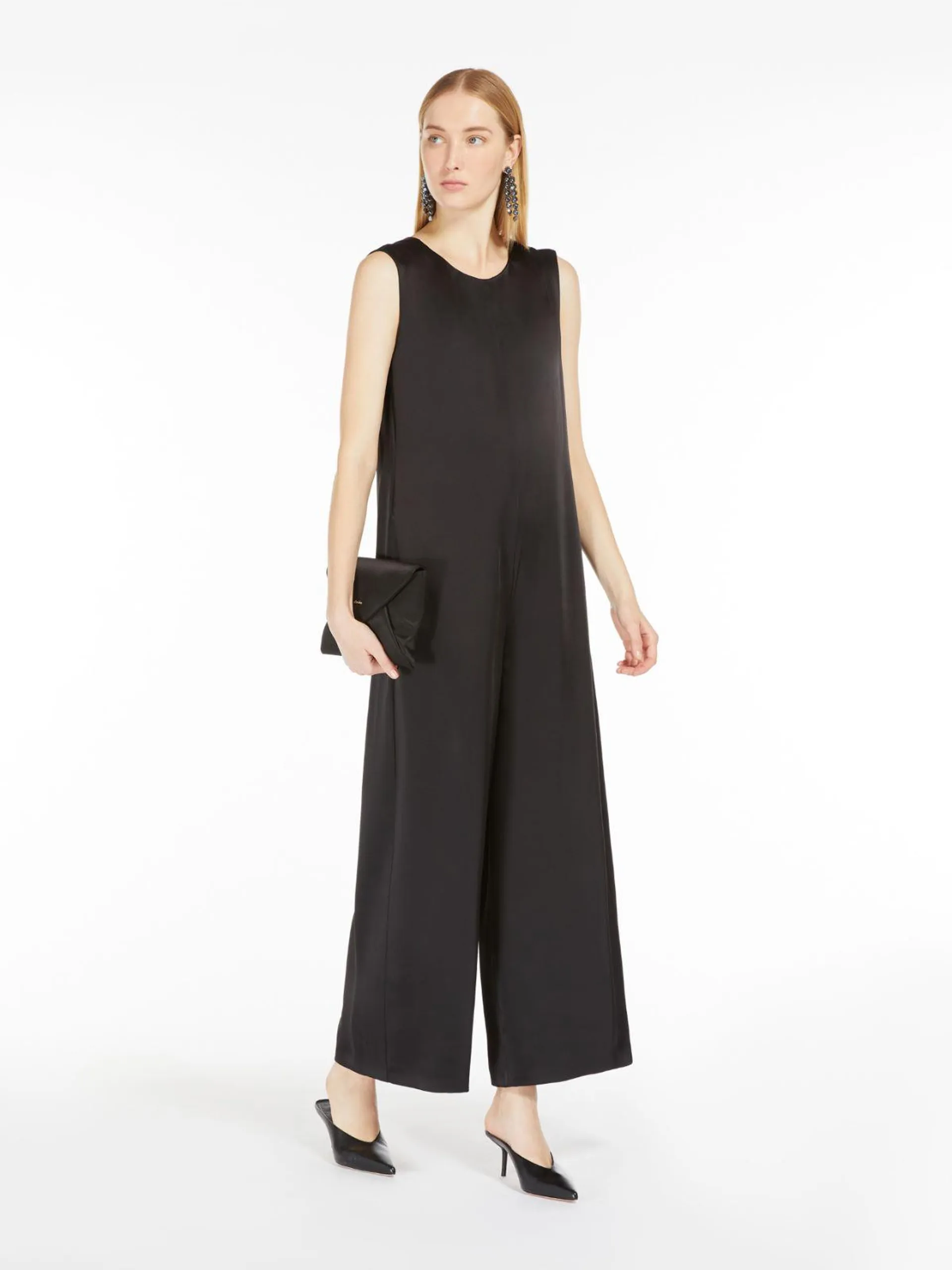 Viscose blend satin jumpsuit