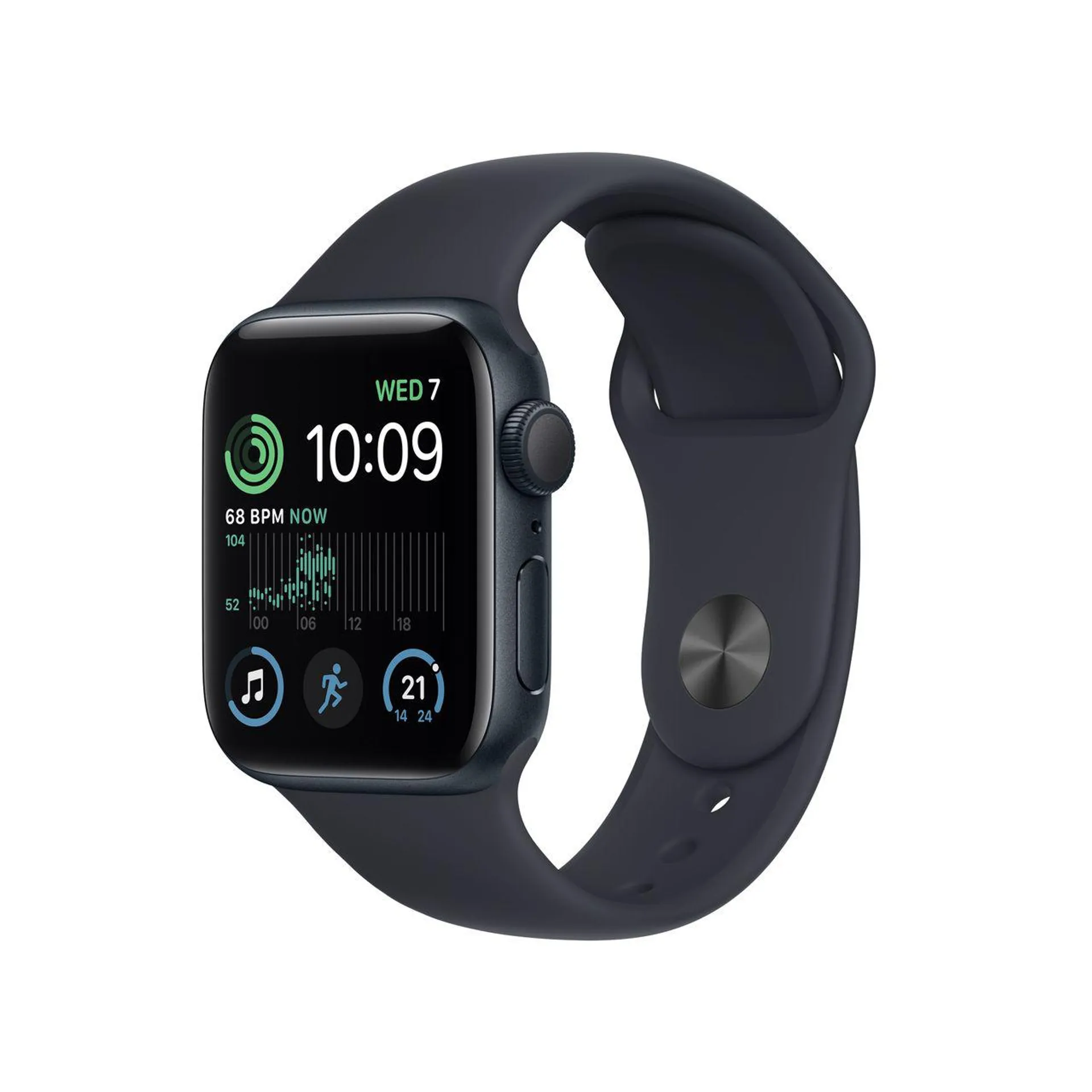 Apple Watch SE, 40mm, GPS [2022] - Midnight Aluminium Case with Midnight Sport Band - Regular