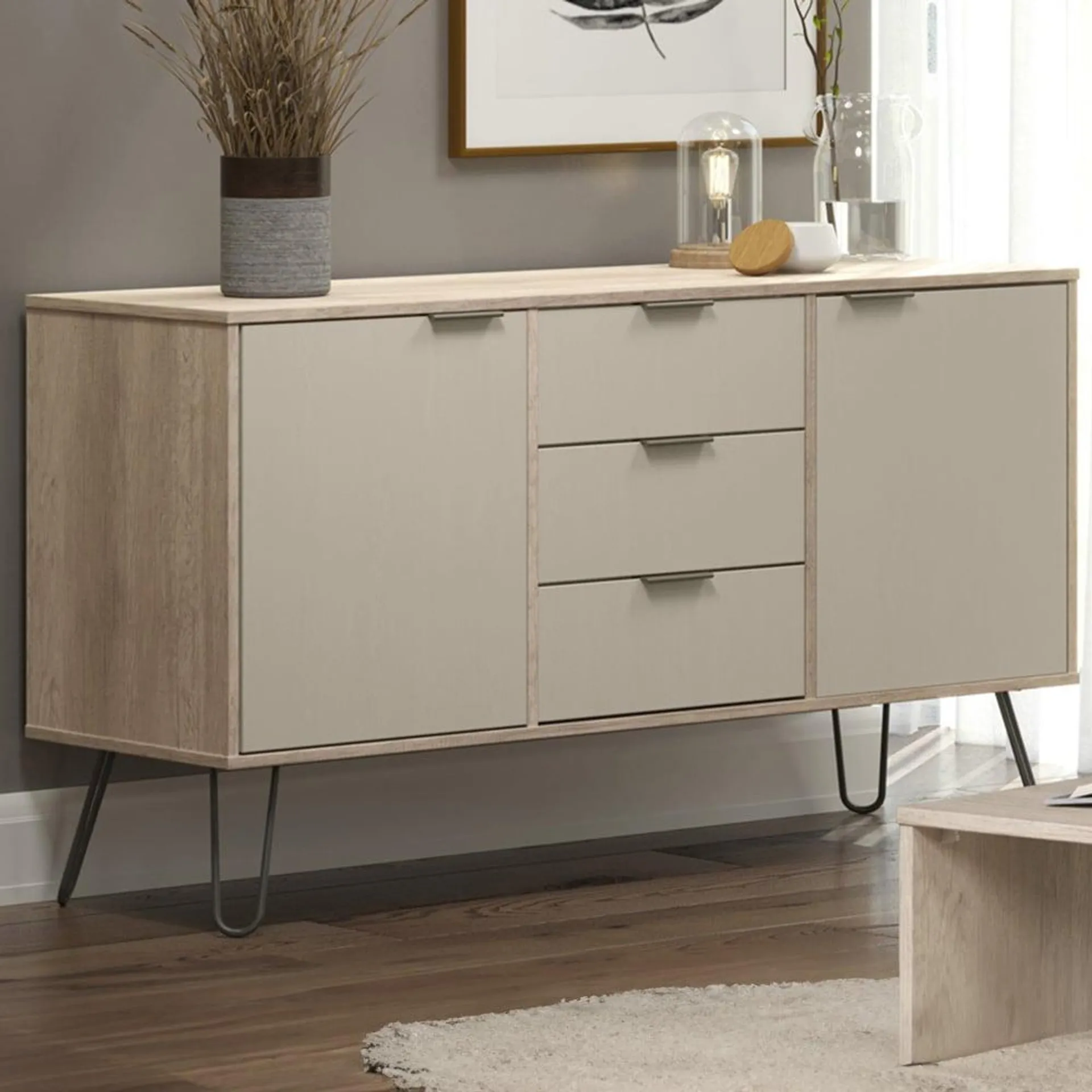 Augusta 2 Door 3 Drawer Driftwood Medium Sideboard