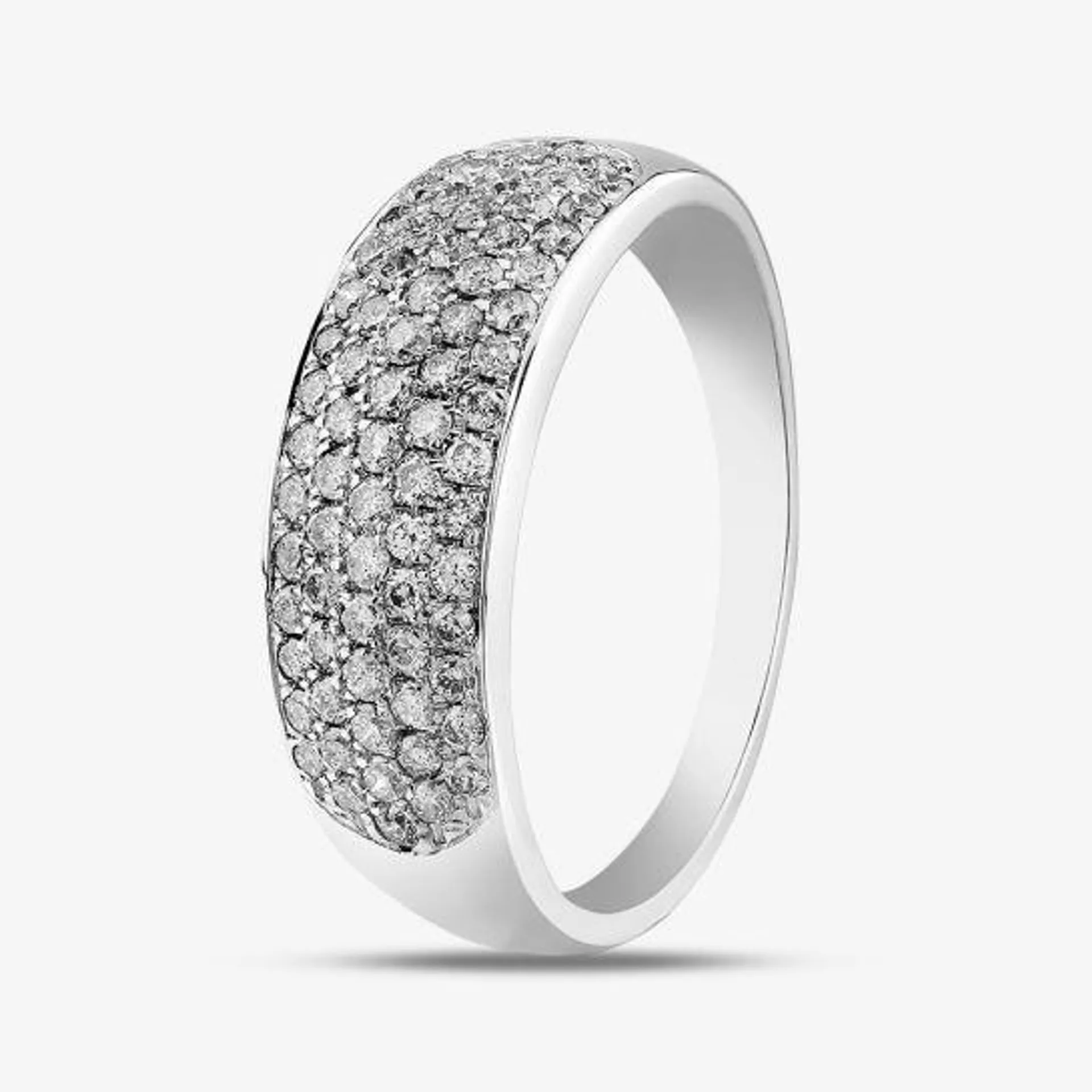 9ct White Gold 1.00ct Diamond Pave Ring THR2910-100 9Kw