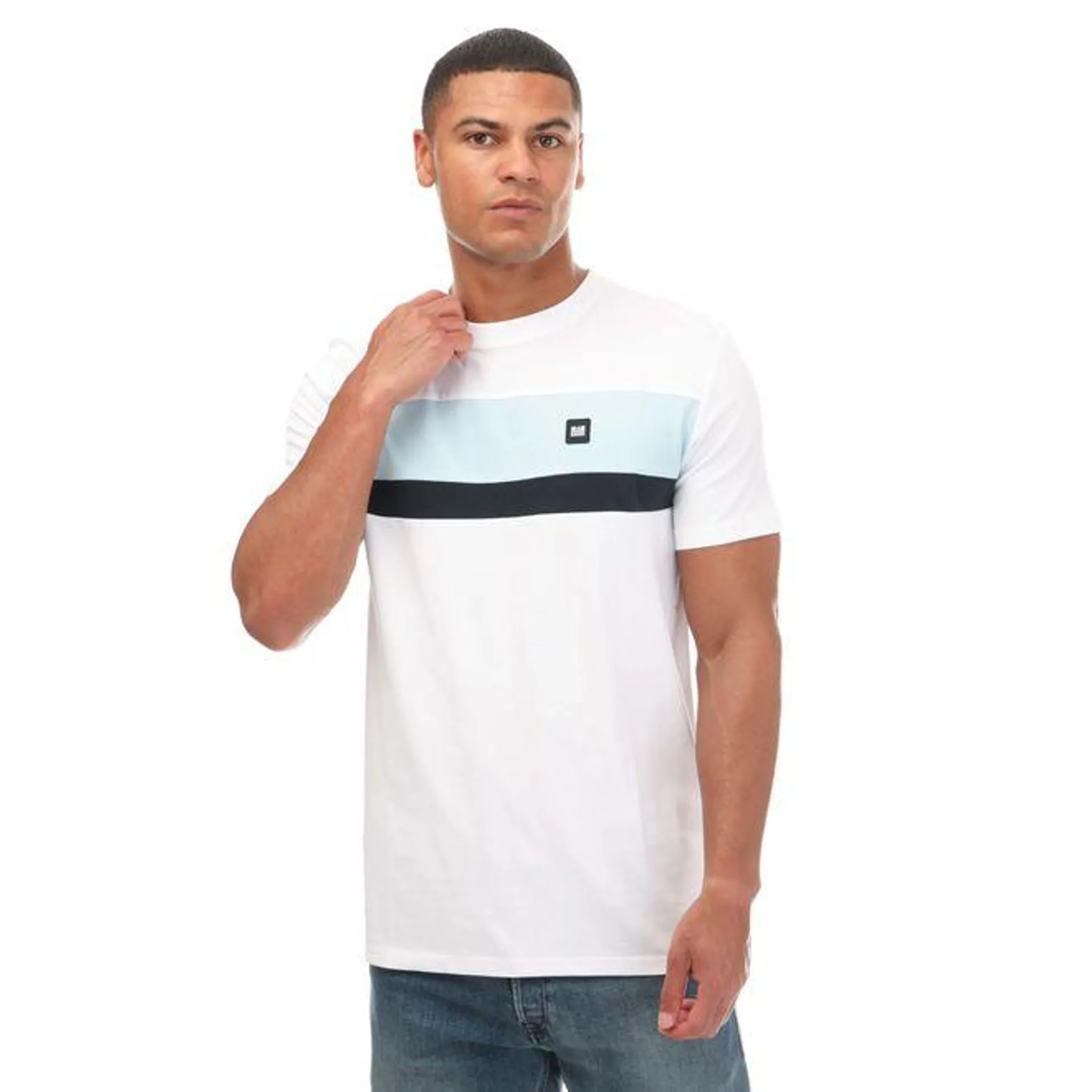 Weekend Offender Mens Crossword Colour Block T-Shirt in White