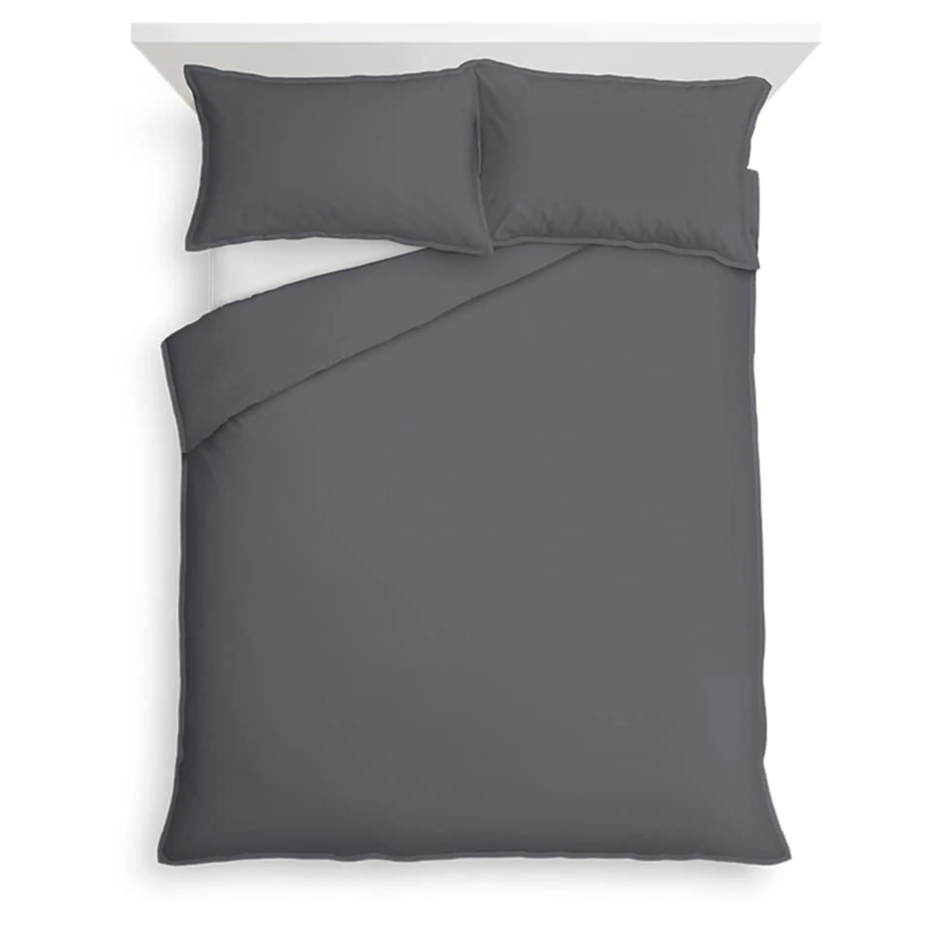 F&F Home Bedding 100% Cotton Oxford Edge Duvet Set Grey King