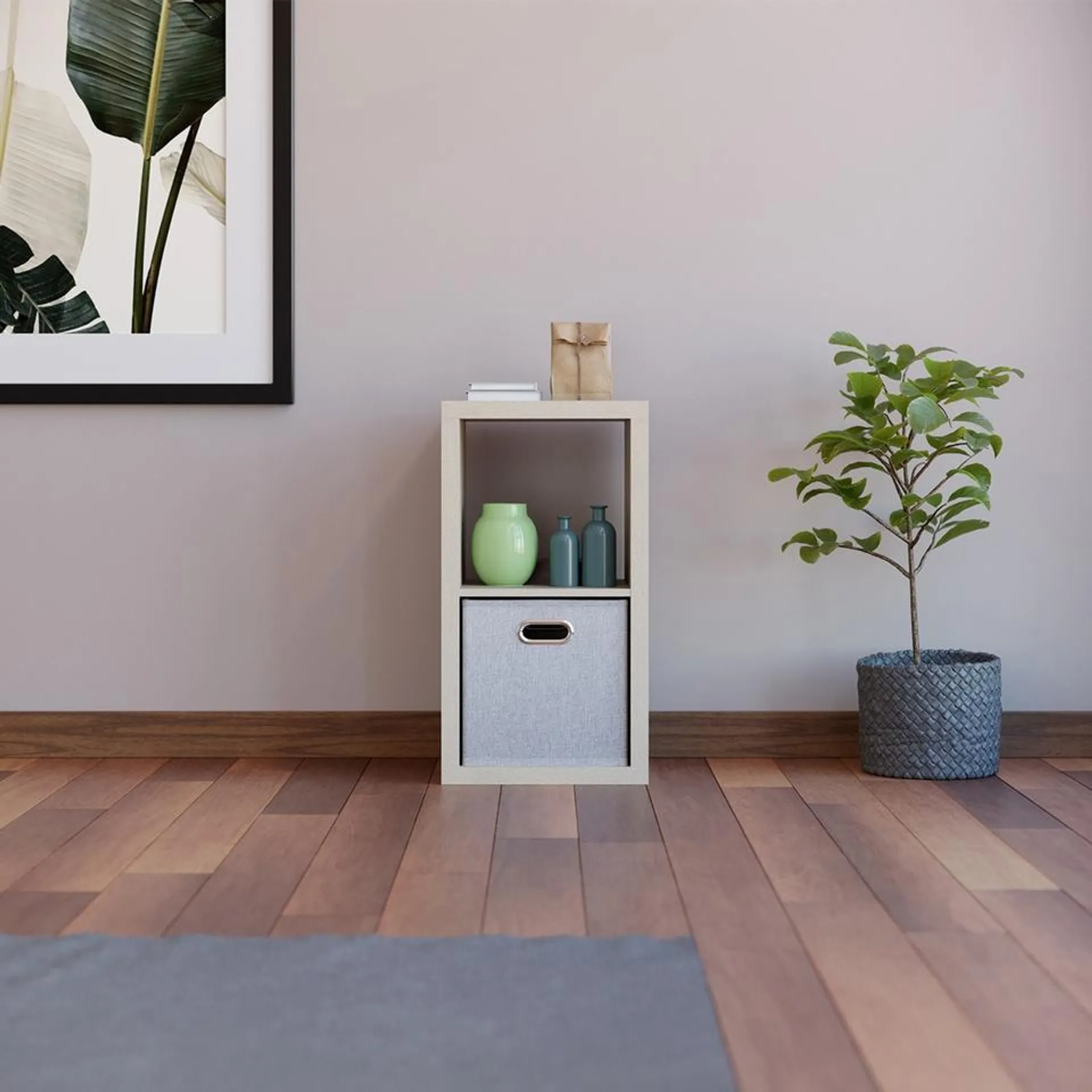 Clever Cube 1x2 Storage Unit - Light Oak