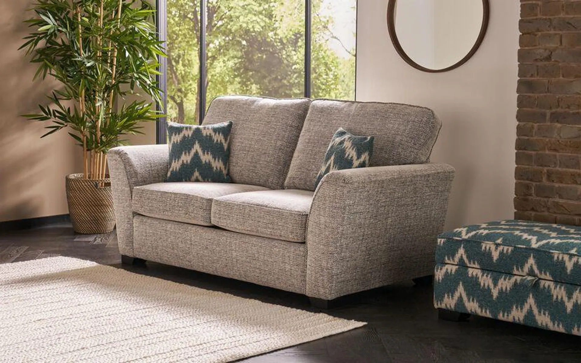 Inspire Rockcliffe Fabric 2 Seater Sofa Standard Back