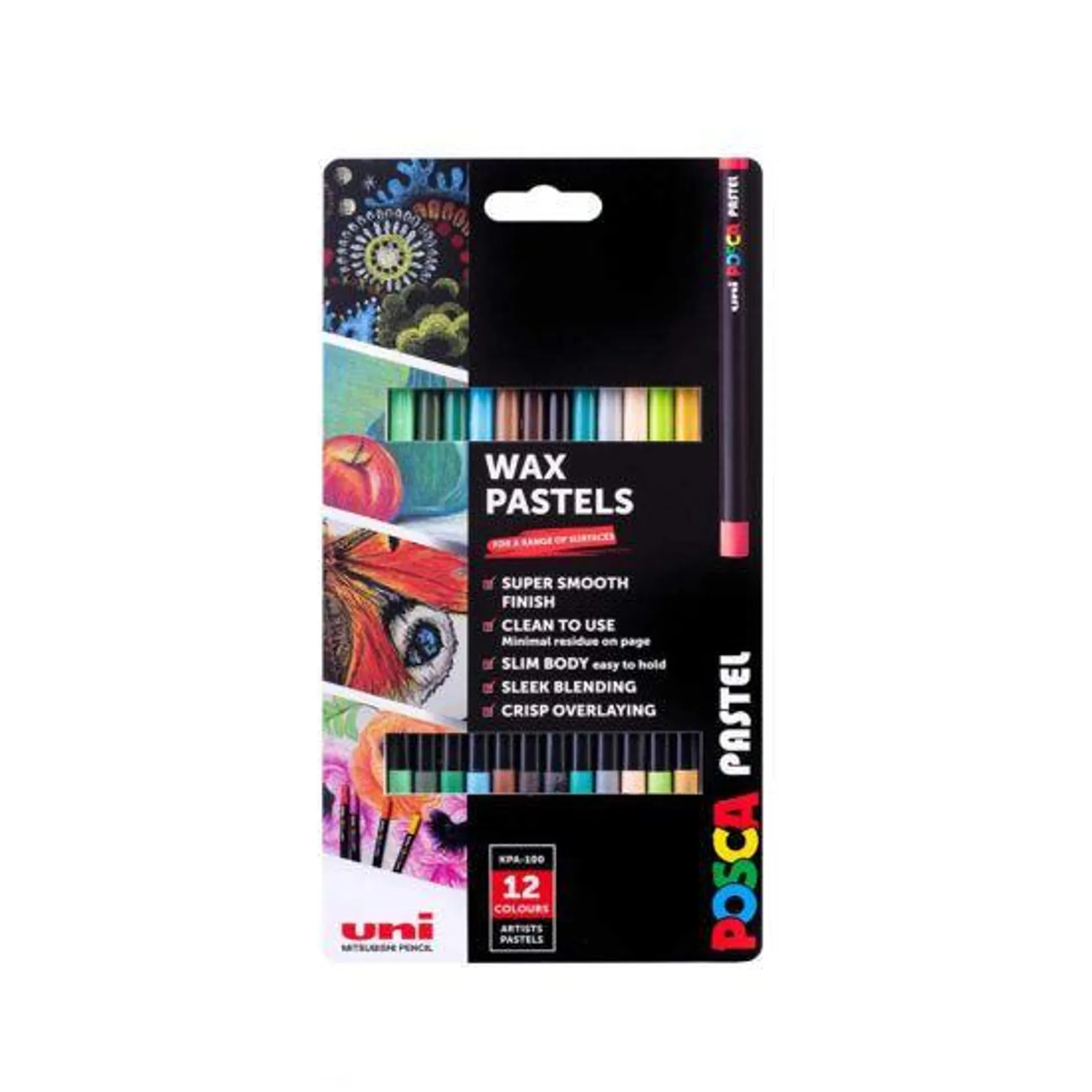 Uni Posca KPA-100 Wax Pastels Standard Neutral Set Pack of 12