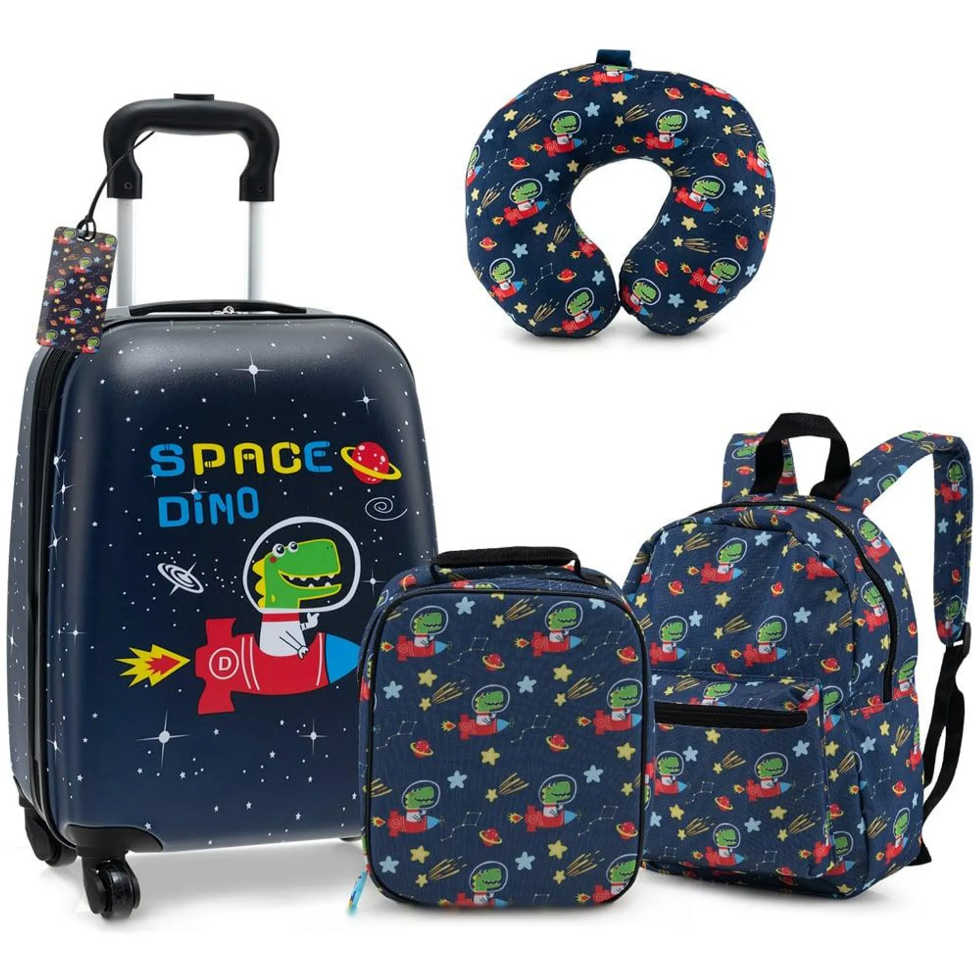 Costway Set of 5 Kids Dark Blue Luggage Set