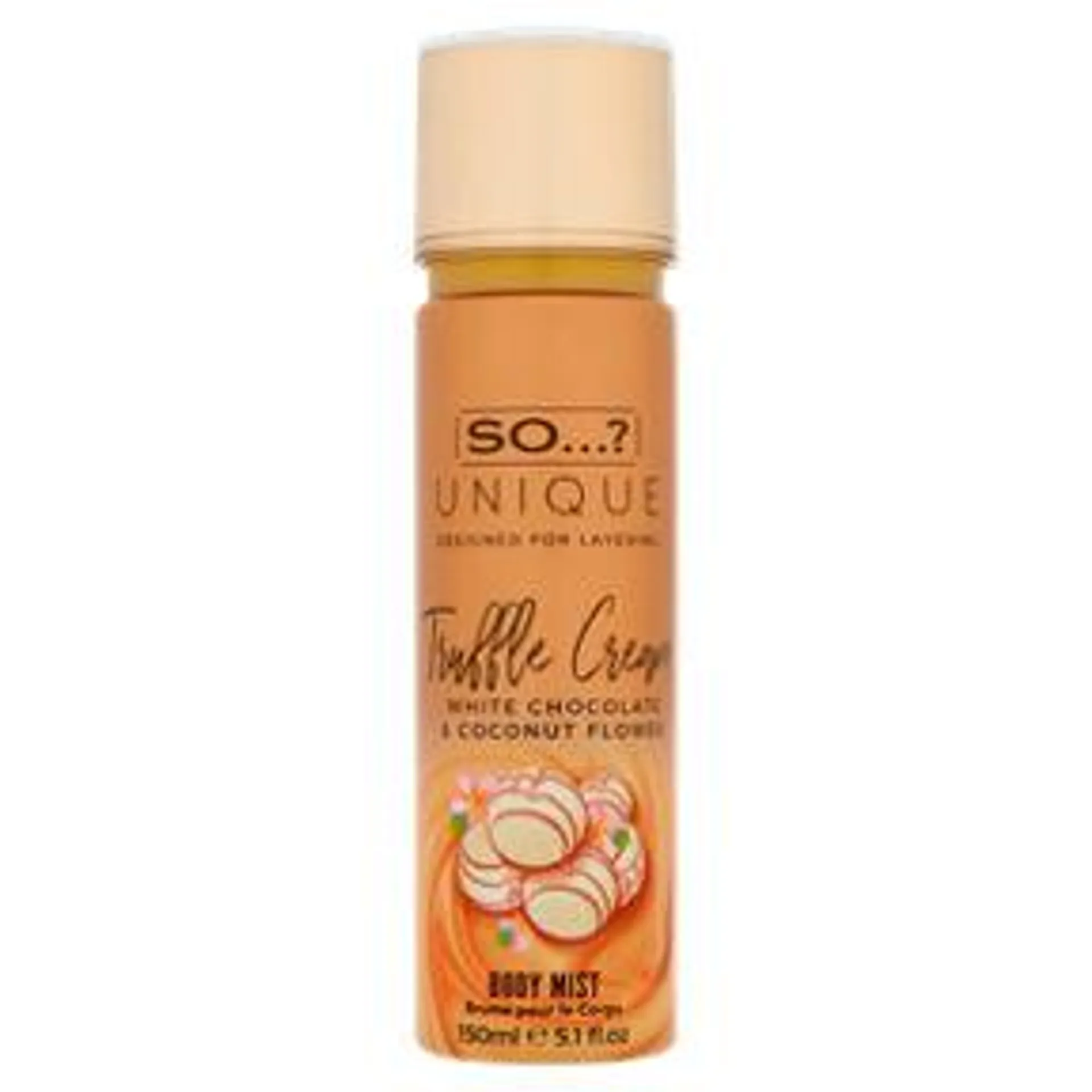 So...? Unique Truffle Cream White Chocolate & Coconut Flower Body Mist