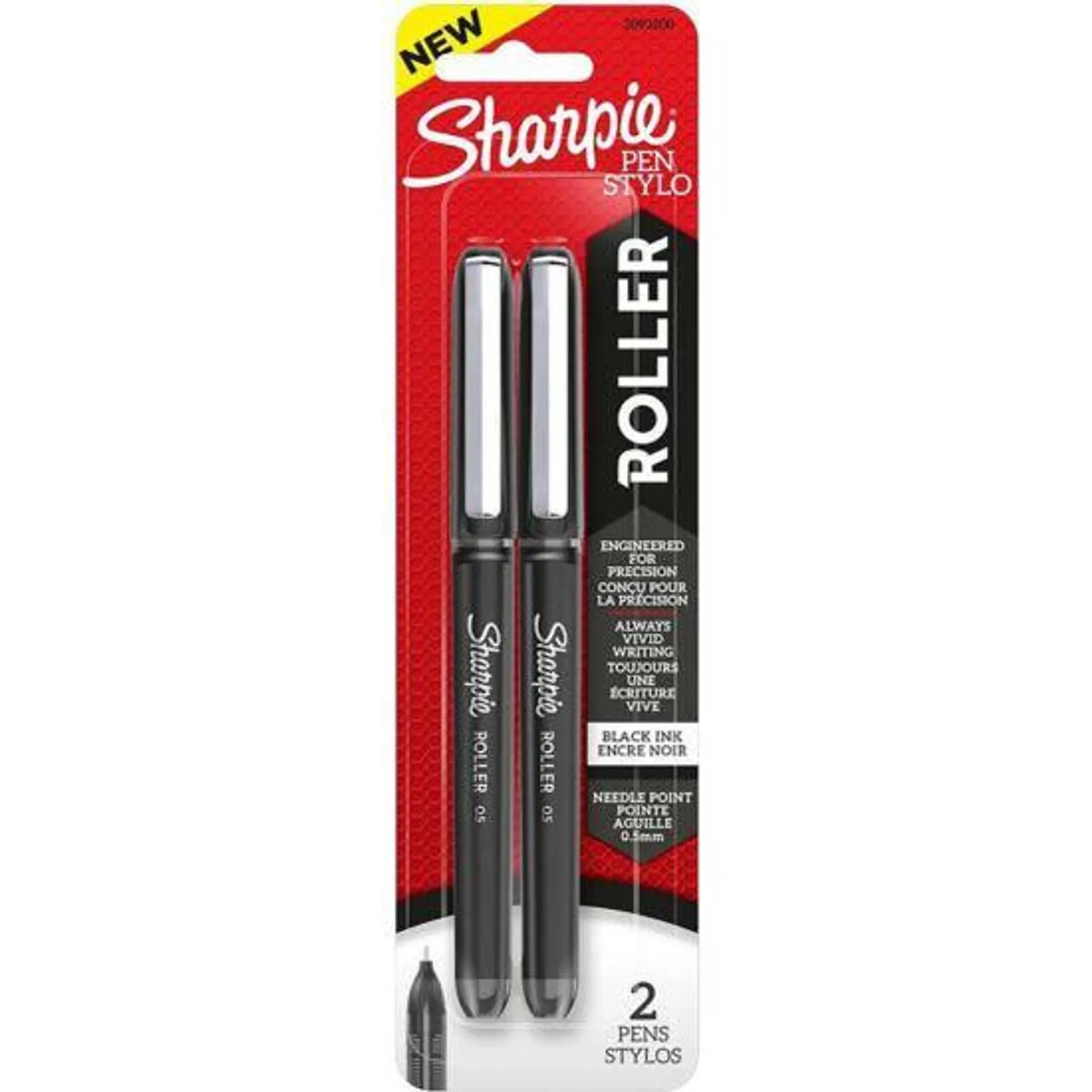 Sharpie Rollerball Pen Black 0.5mm Pack of 2