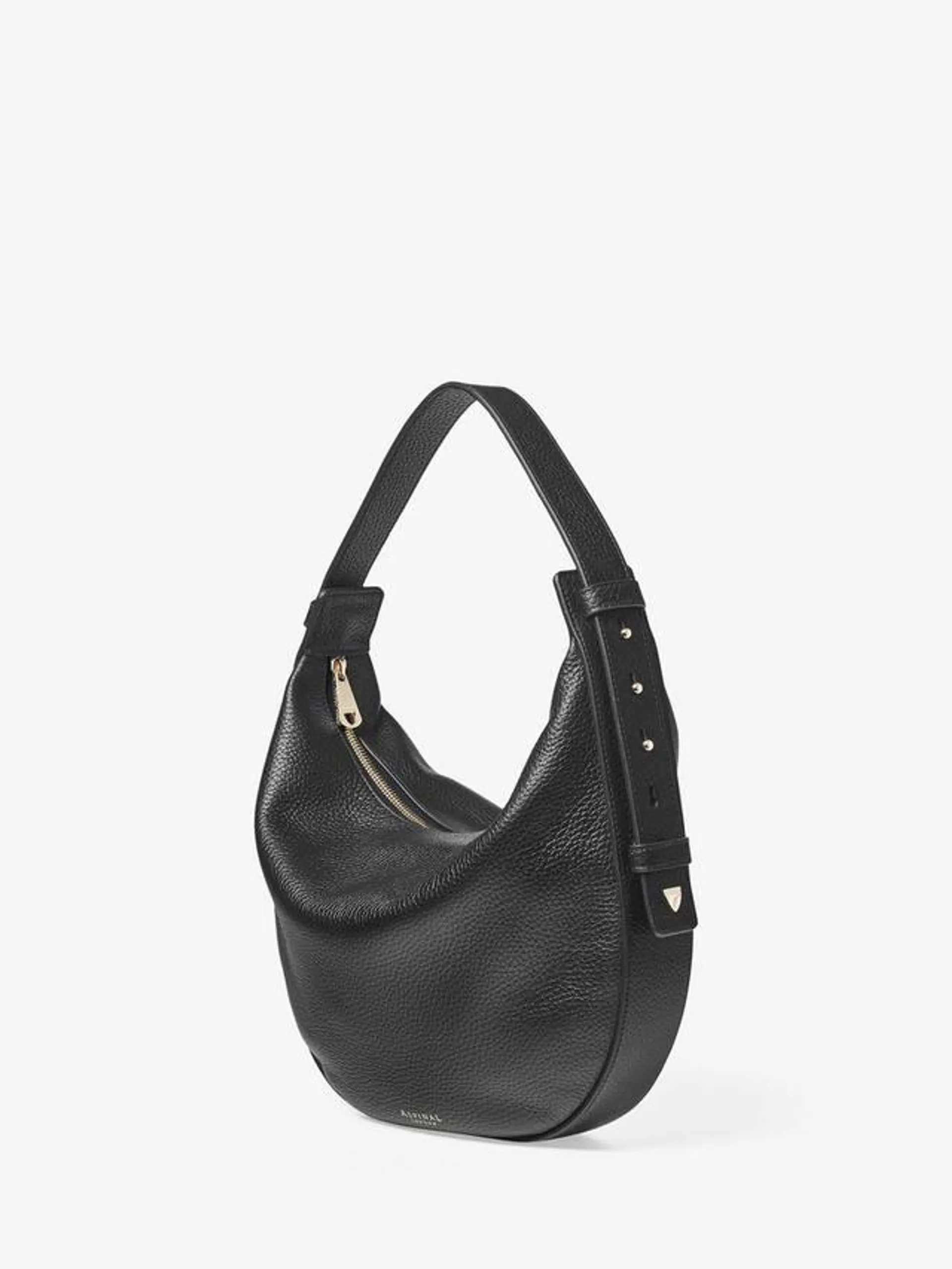 Pebble Leather Crescent Hobo Bag