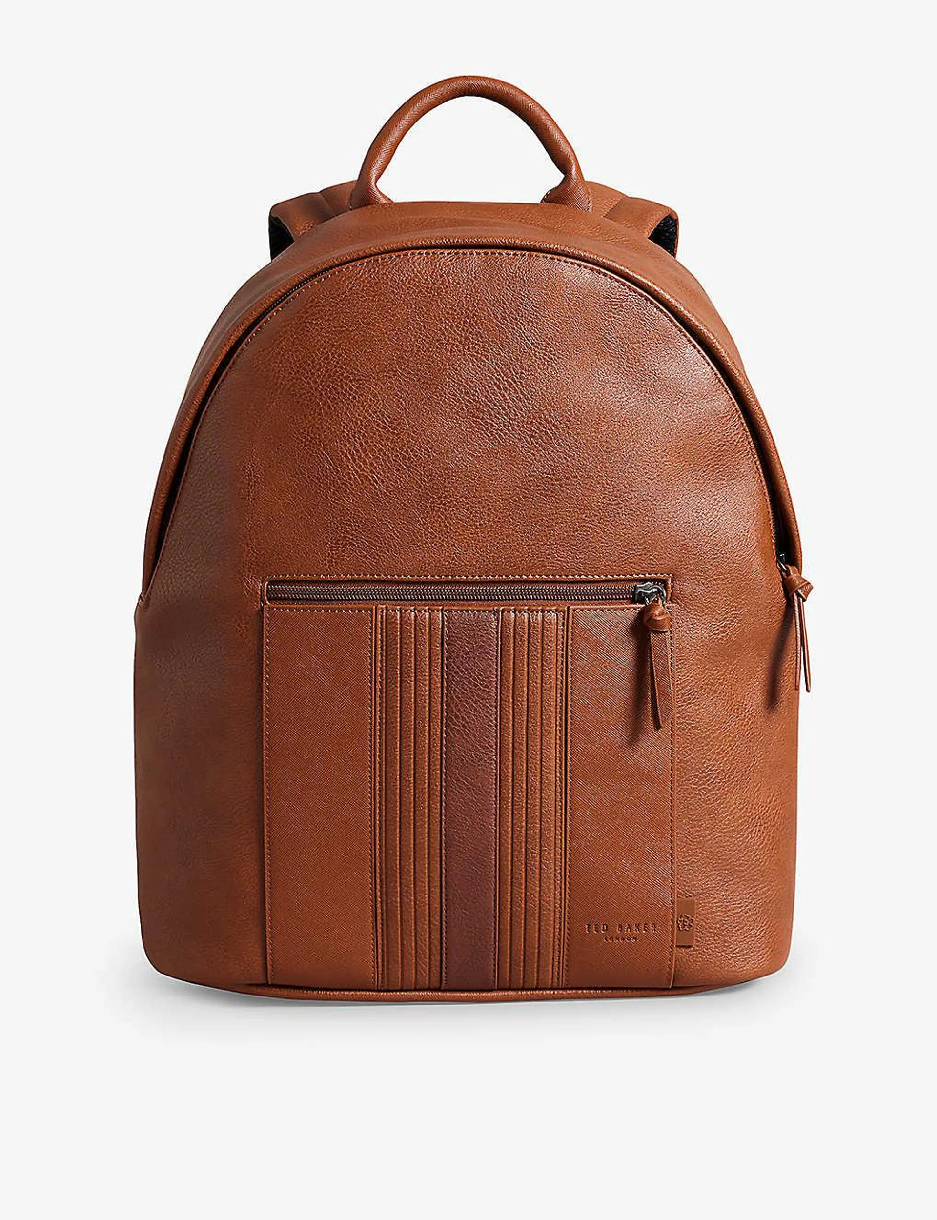 Esentle stripe-design faux-leather backpack