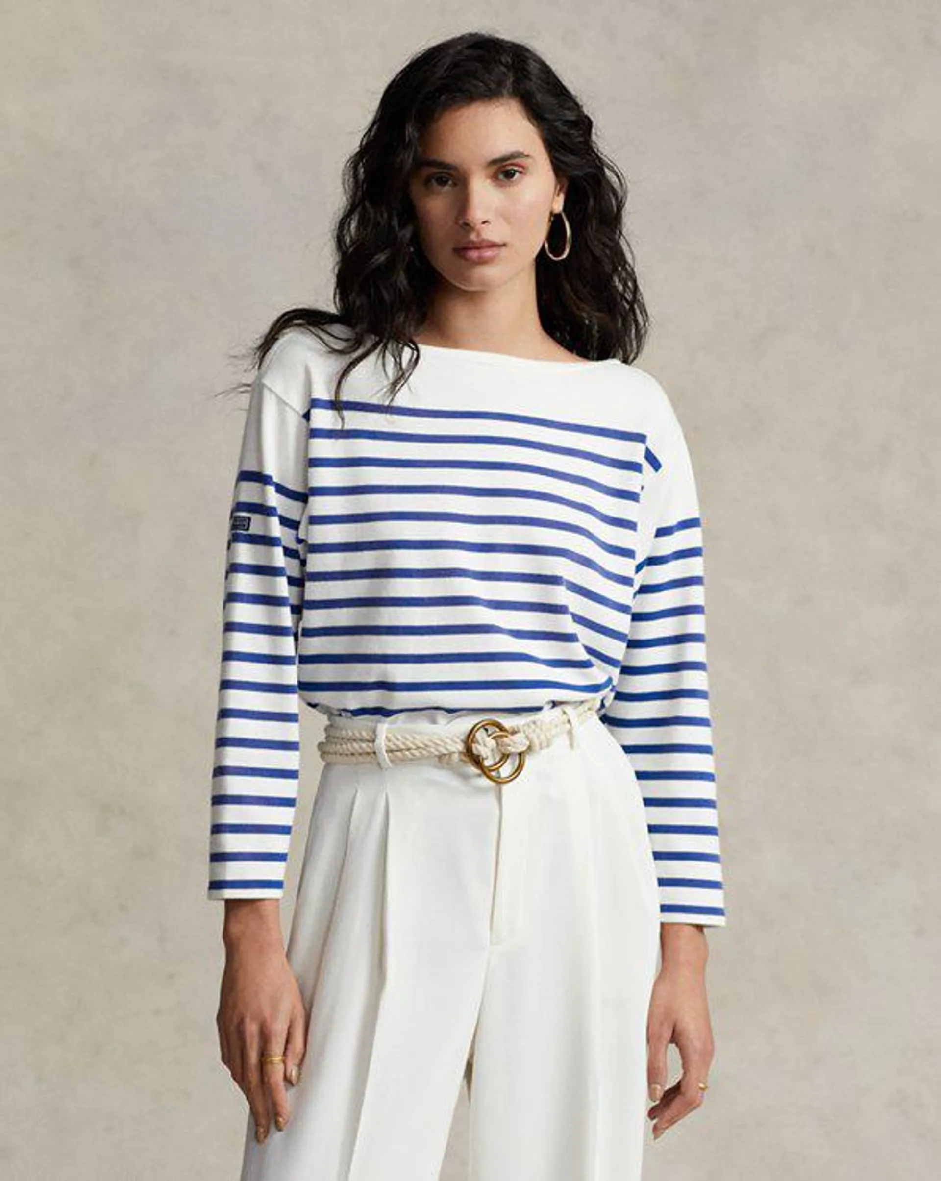 Striped Boatneck Jersey Tee