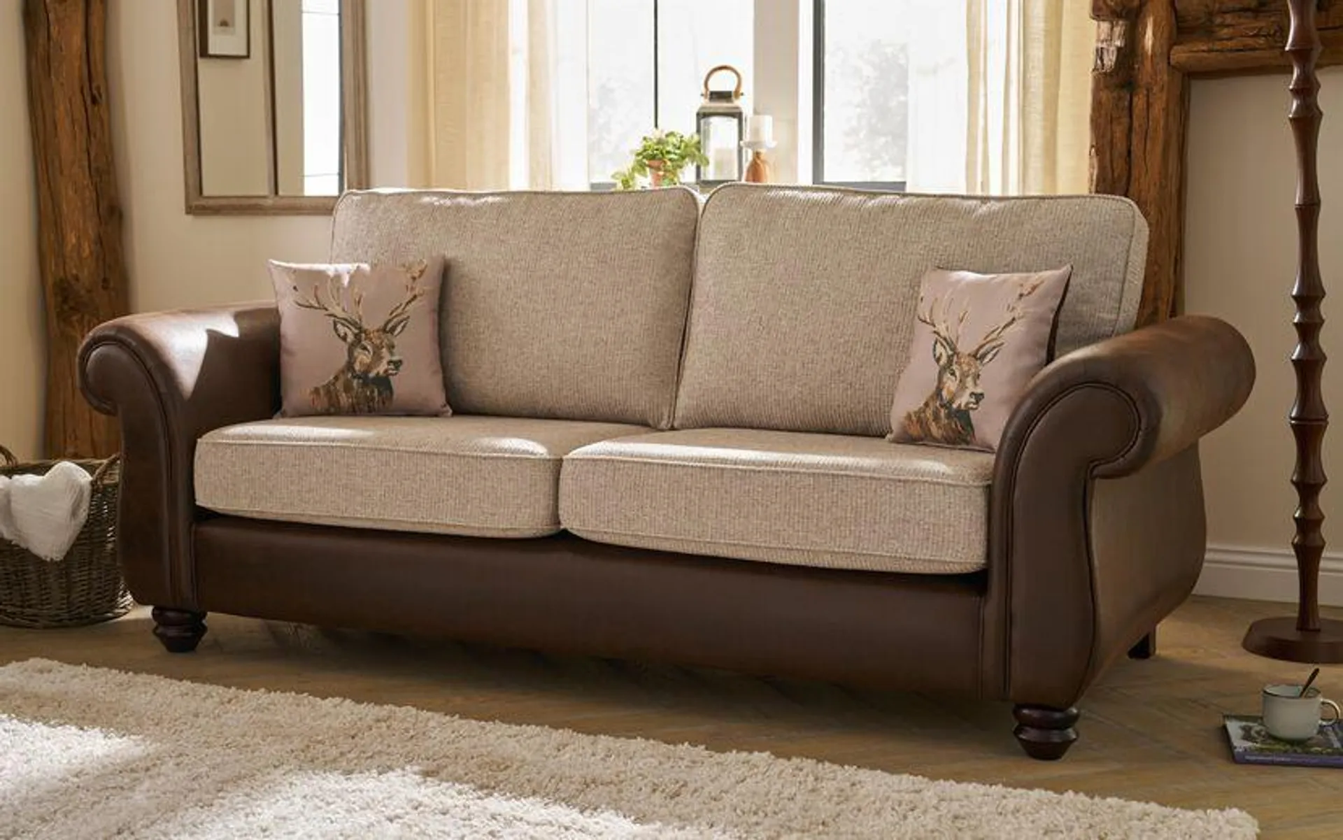 Amble Fabric 3 Seater Sofa Standard Back