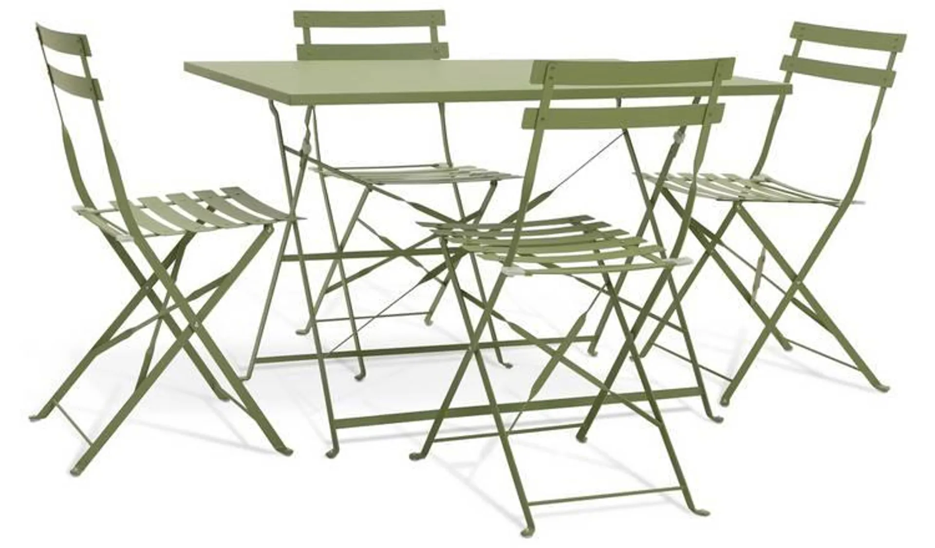 Habitat Eve 4 Seater Folding Metal Patio Set - Light Green