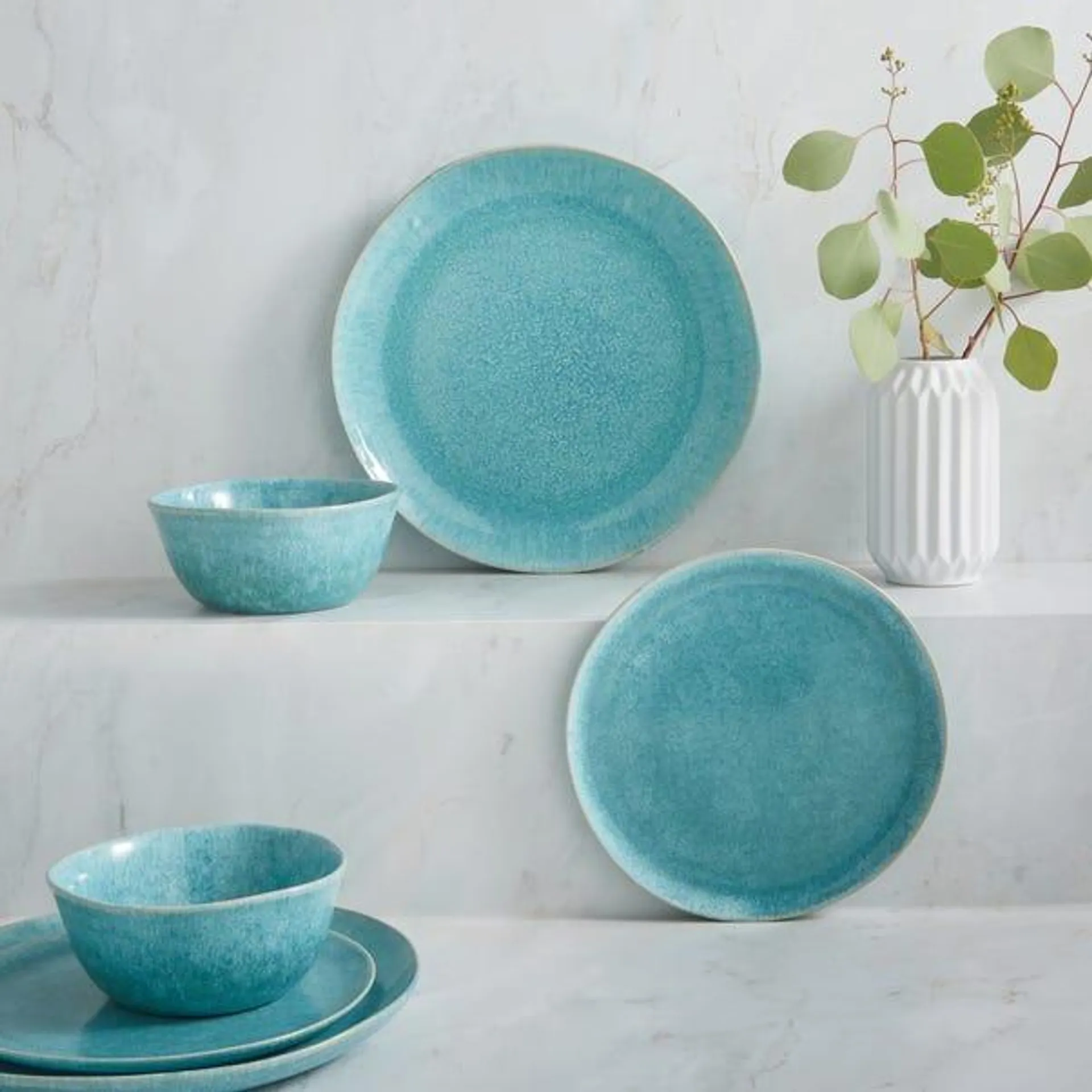 Amalfi Reactive Glaze 12 Piece Dinner Set