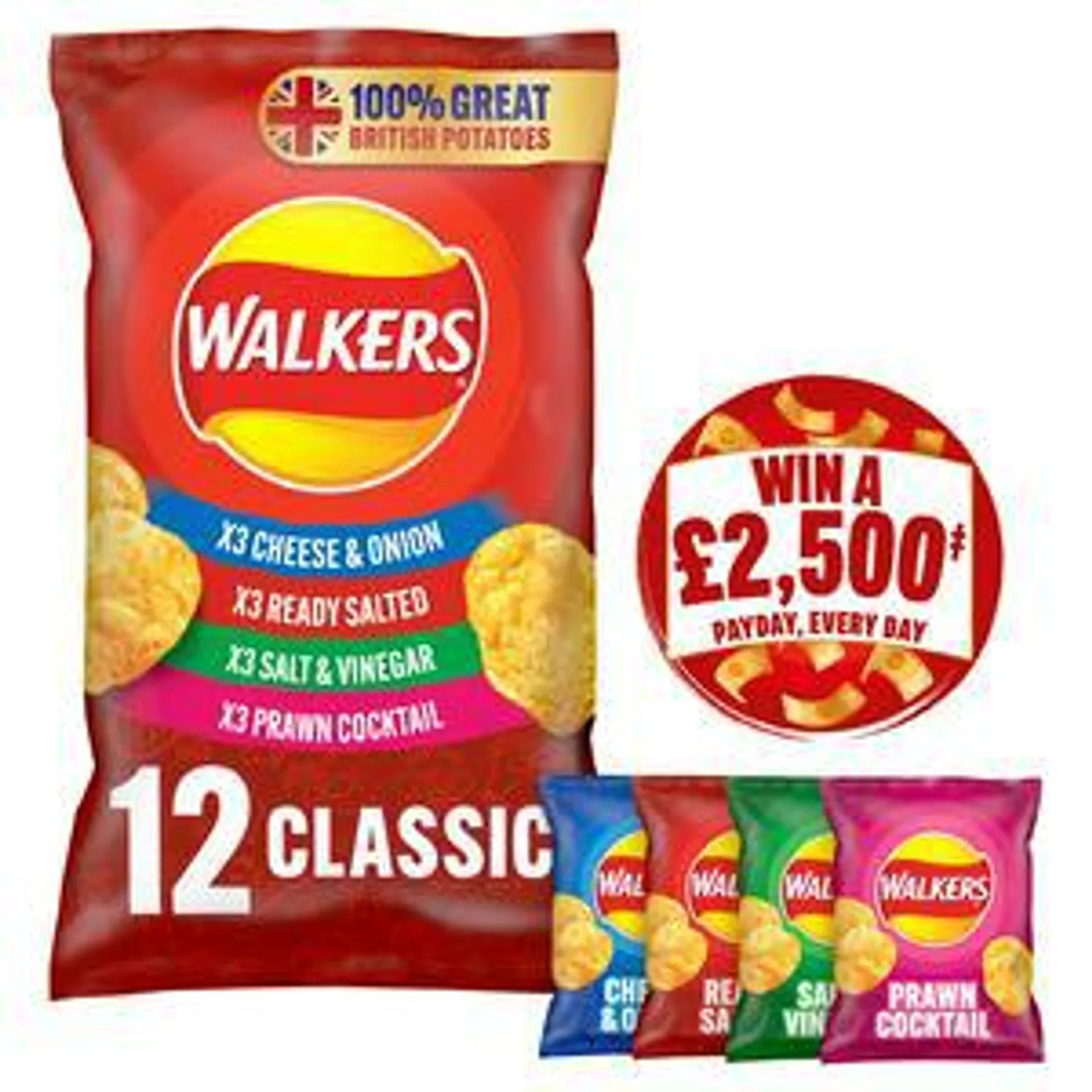 Walkers Classic Variety Multipack Crisps 12x25g