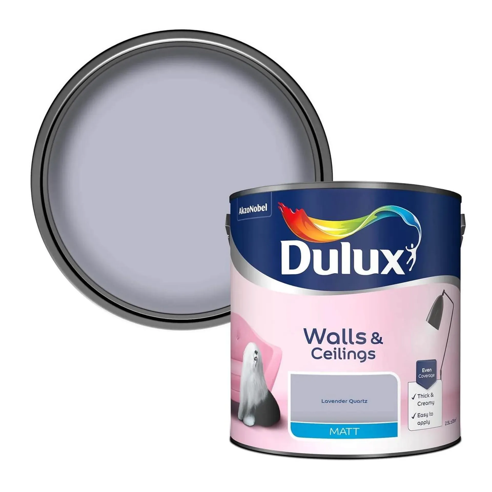 Dulux Lavender Quartz Matt Emulsion Paint - 2.5L