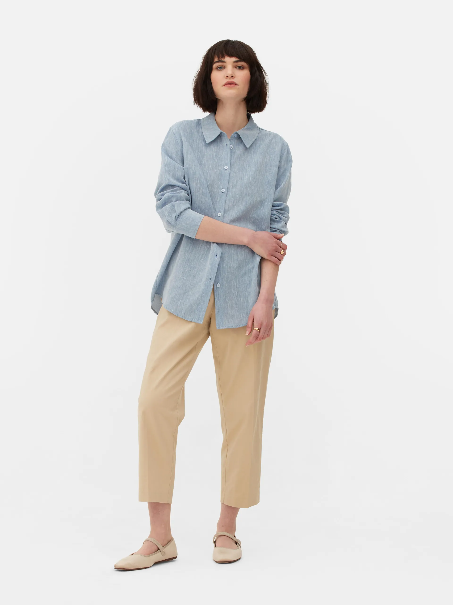 Langes Chambray-Hemd