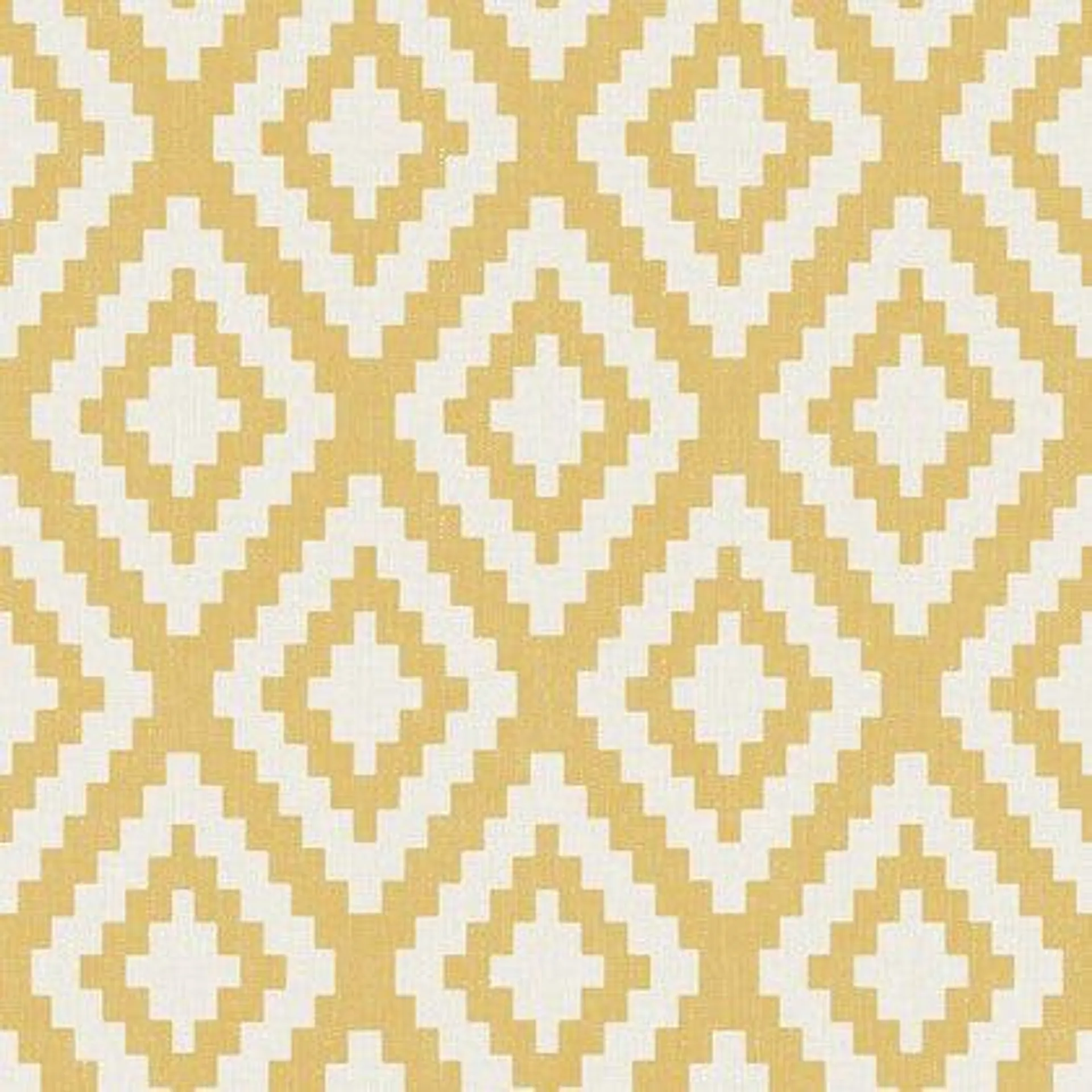 Fabric Geometric Wallpaper in Mustard