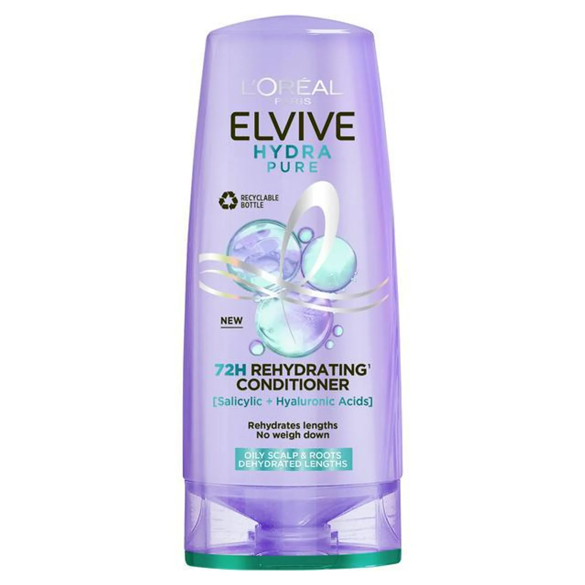 L'Oréal Paris Elvive Hydra Pure 72h Rehydrating Conditioner with Hyaluronic & Salicylic Acids 300ml