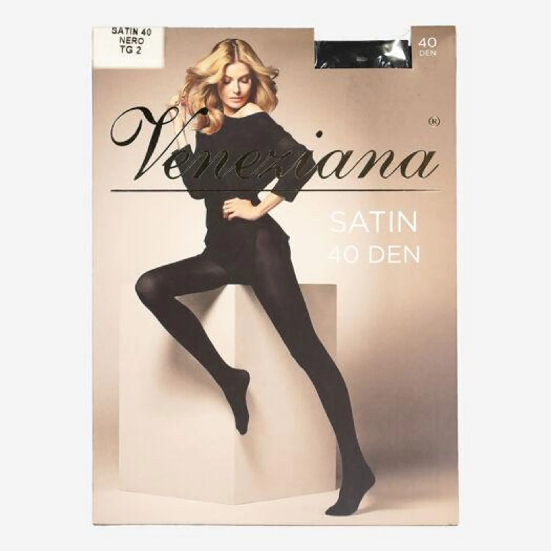 Black Satin 40 Den Tights