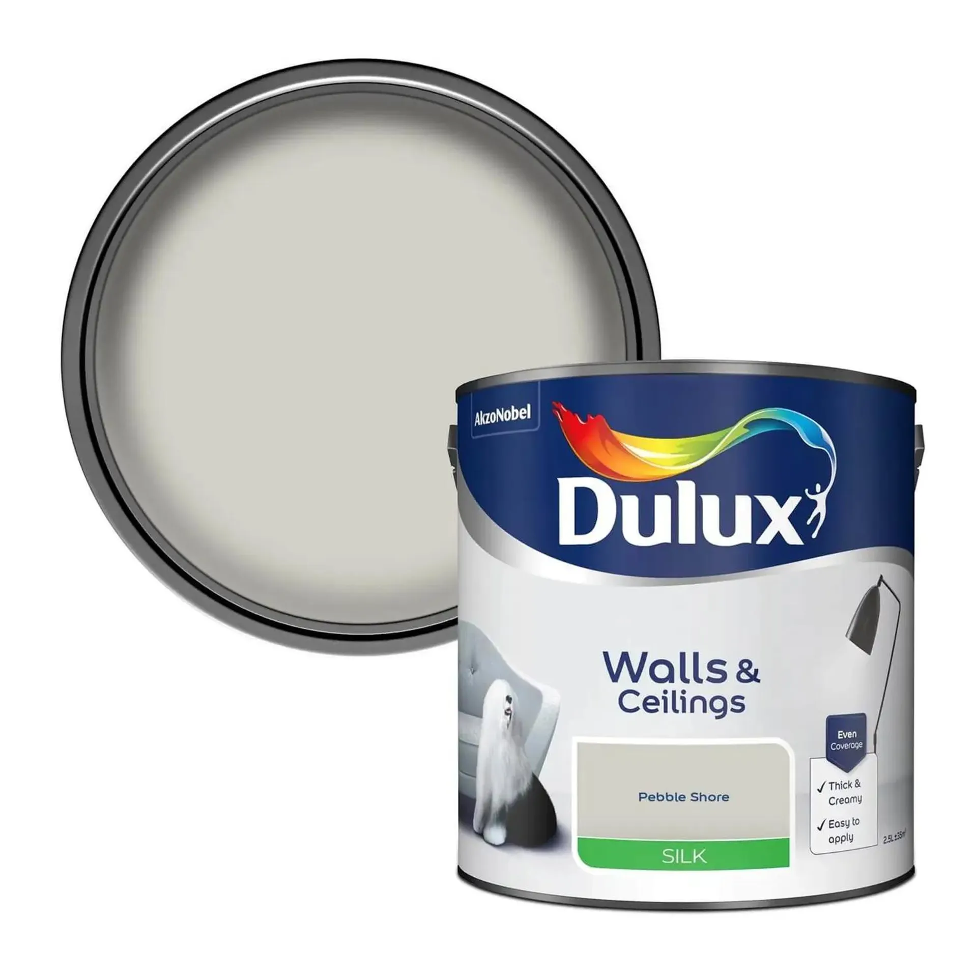 Dulux Standard Pebble Shore - Silk Emulsion Paint - 2.5L