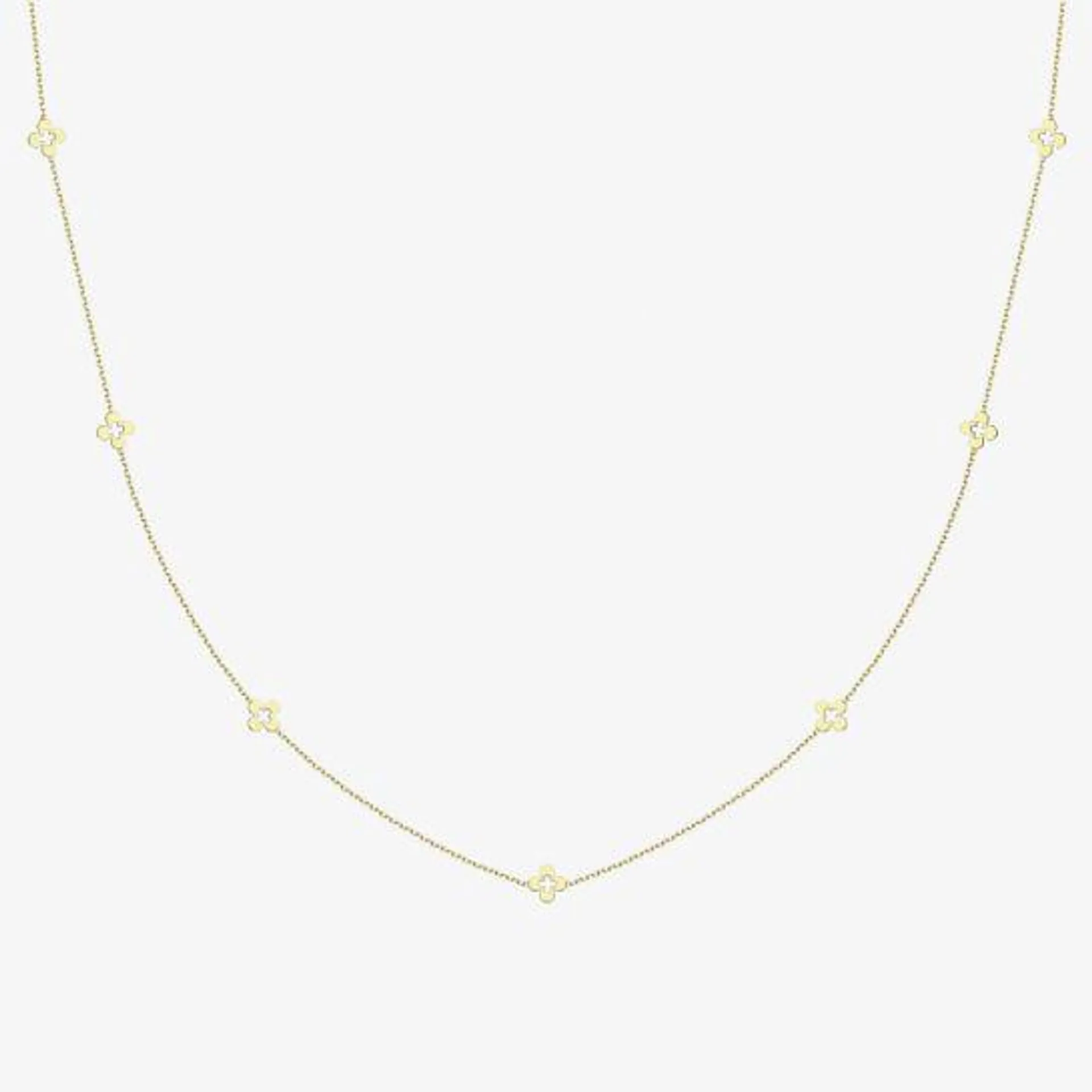 9ct Yellow Gold Flower Necklace CN115-18