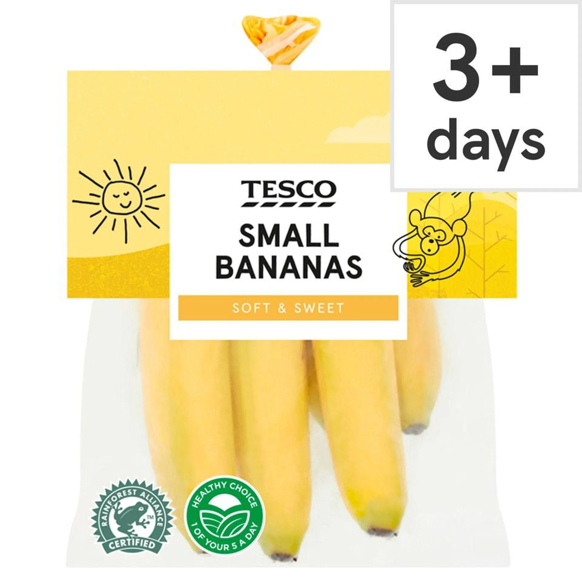 Tesco Small Bananas 6 Pack