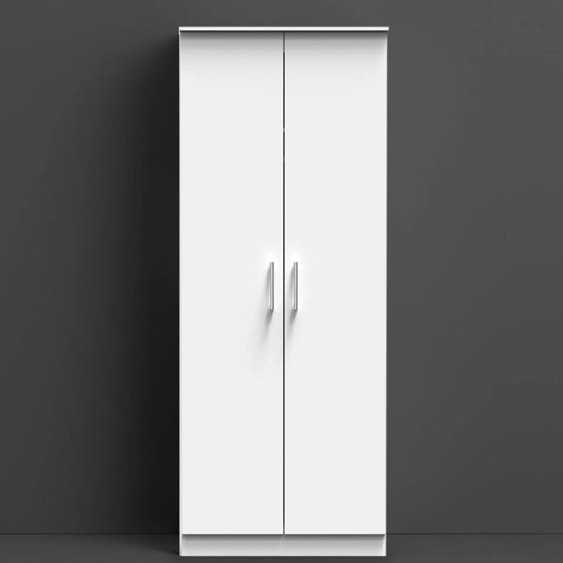 Crowndale Devon Ready Assembled 2 Door White Matt Wardrobe