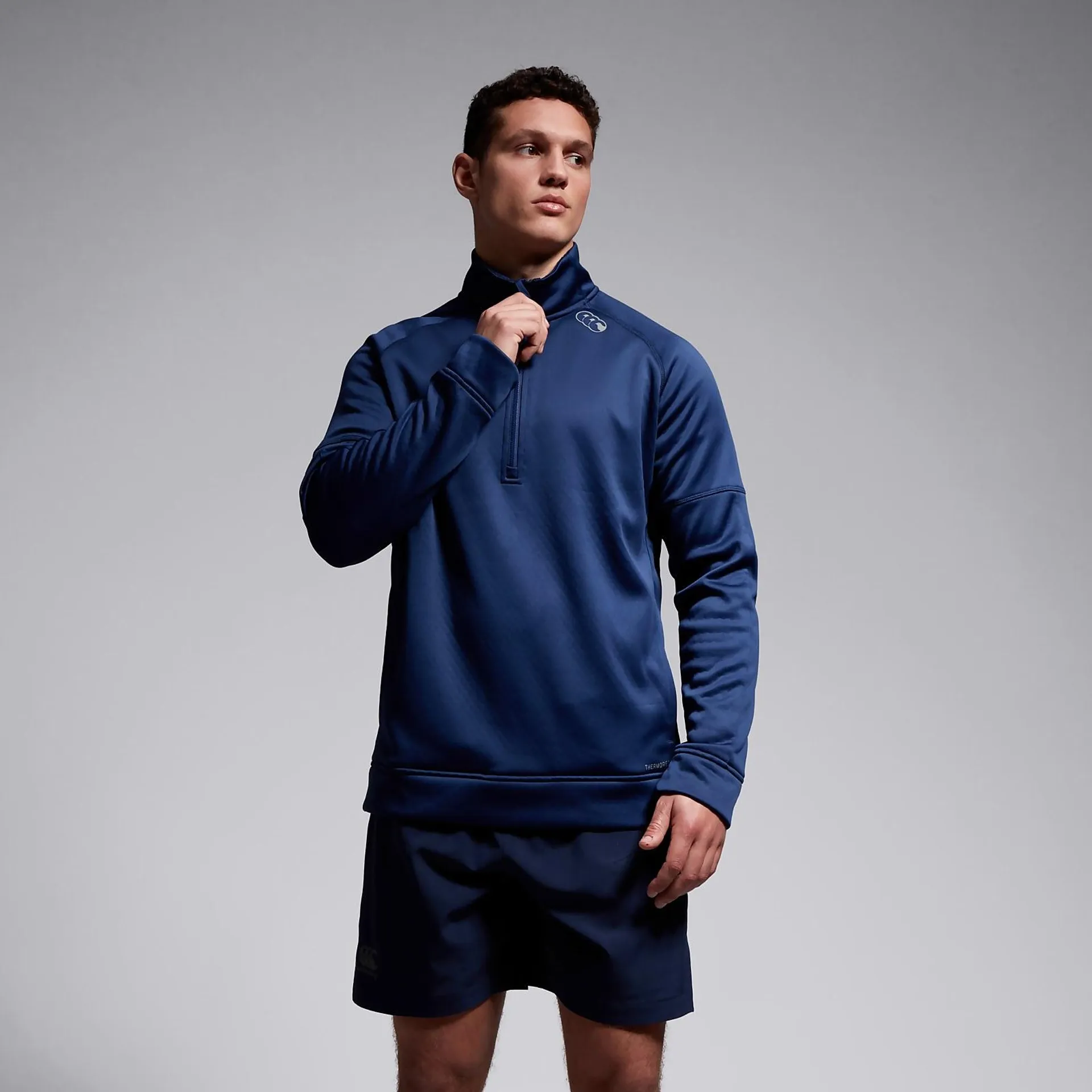 MENS 1/2 ZIP THERMOREG FLEECE BLUE