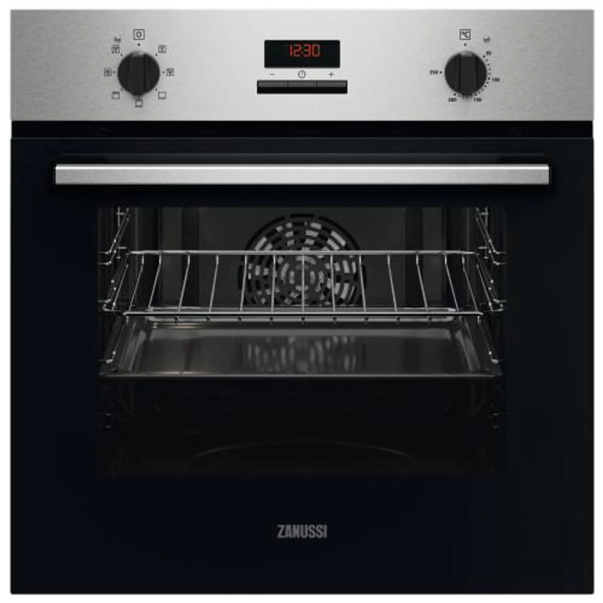 Zanussi ZOHTC2X2 Silver Multifunction 65L Single Electric Oven - With LED Timer