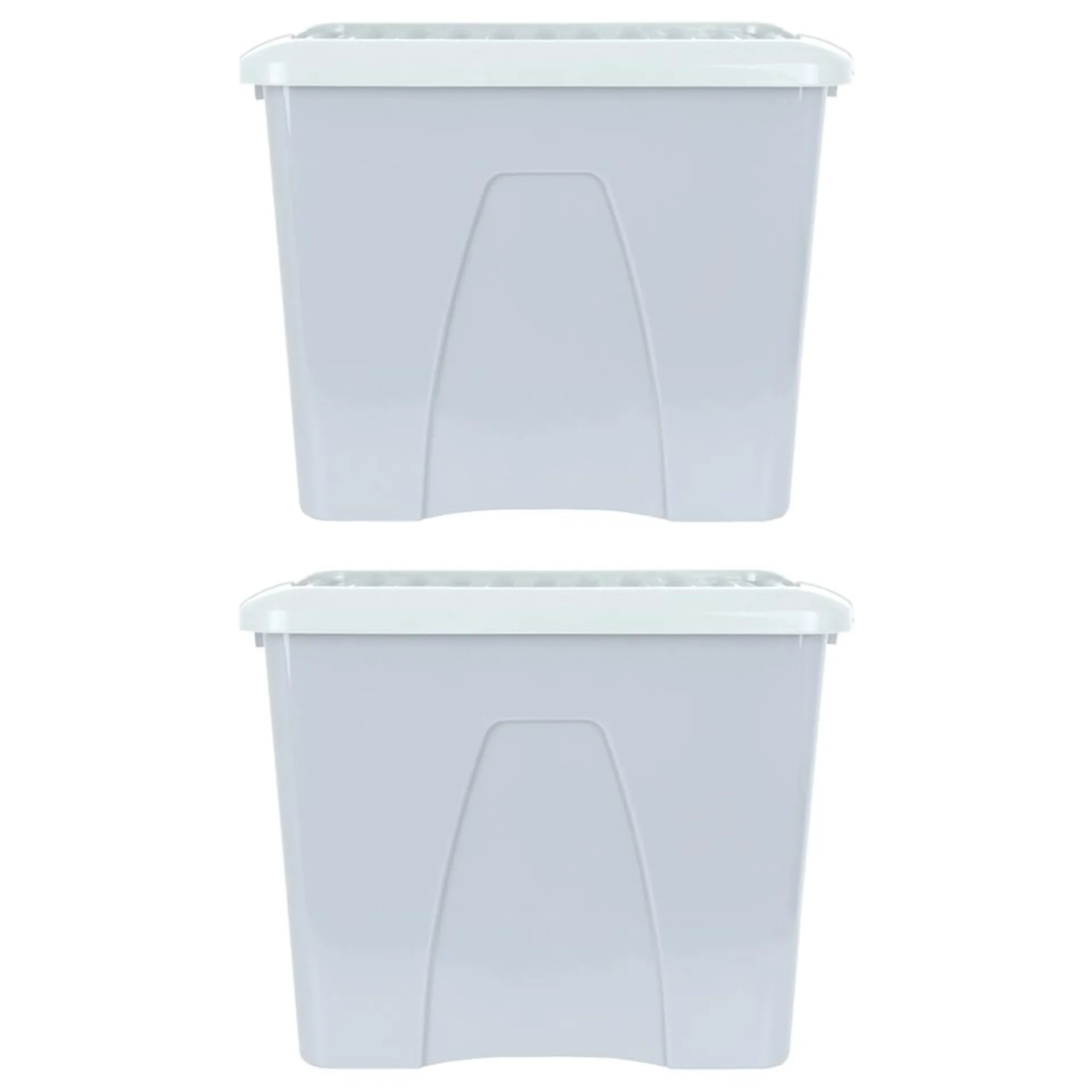 Wham 75L Soft Grey Home Upcycle Box and Lid 2 Pack