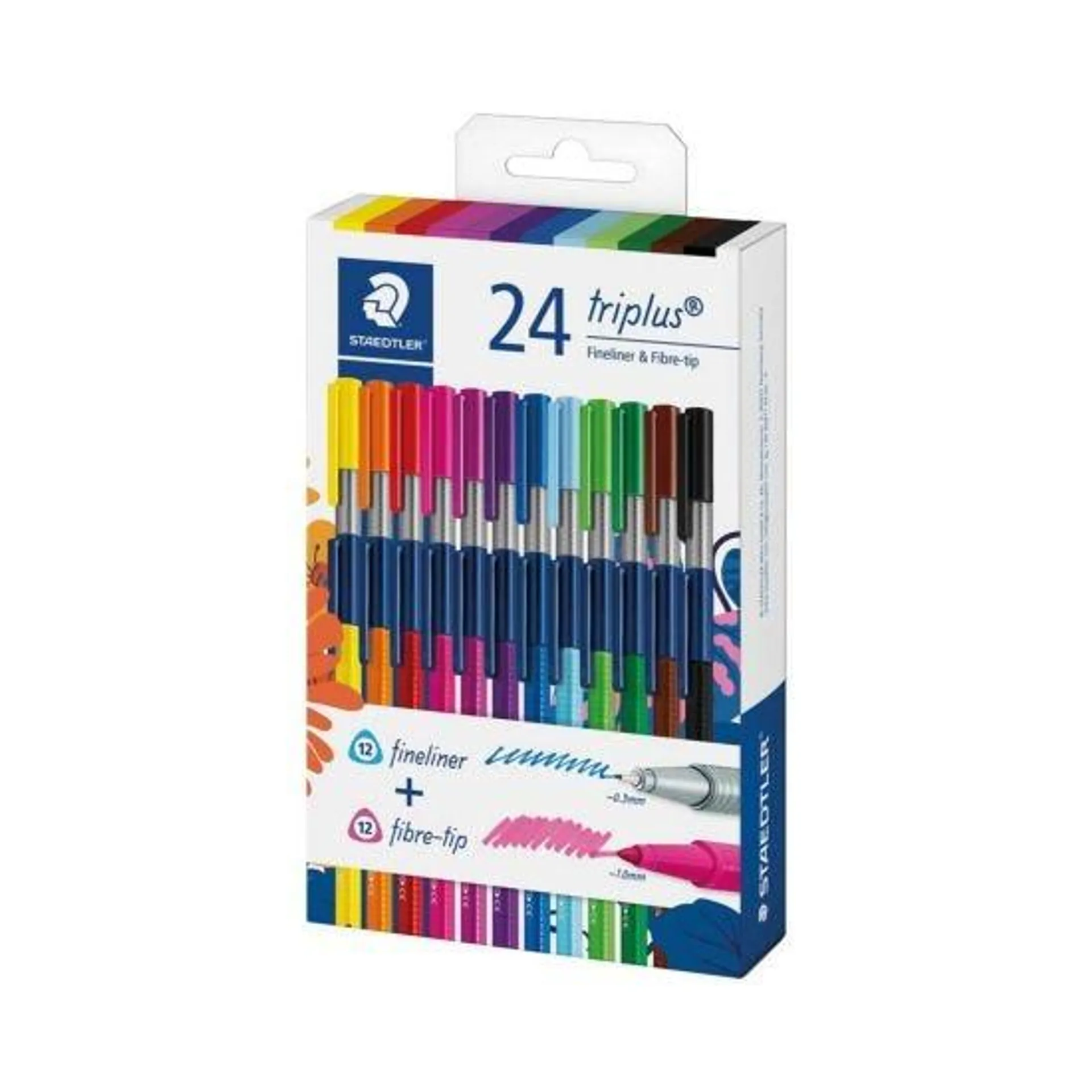 Staedtler Triplus Fineliner and Fibre Tip Pen Pack of 24