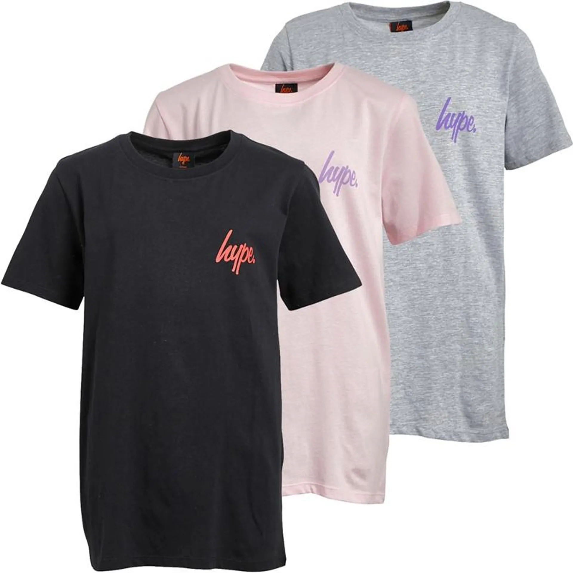 Hype Girls Script Three Pack T-Shirts Multi