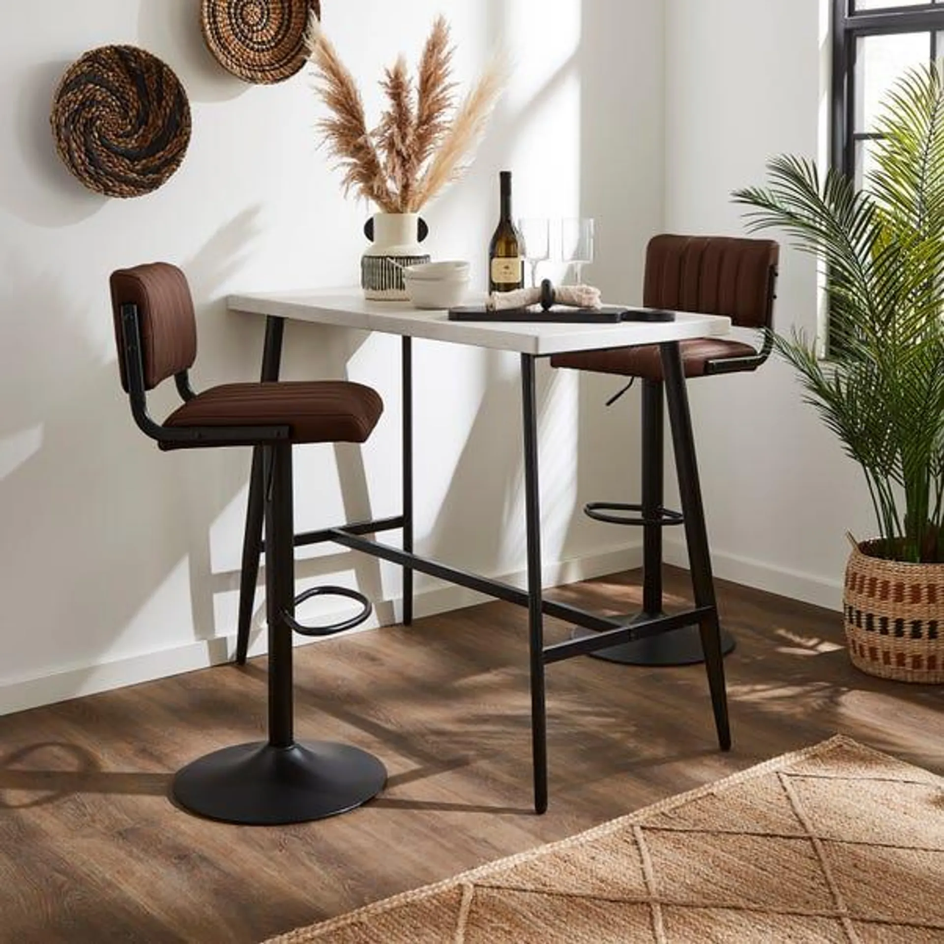 Rhys Height Adjustable Bar Stool, PU