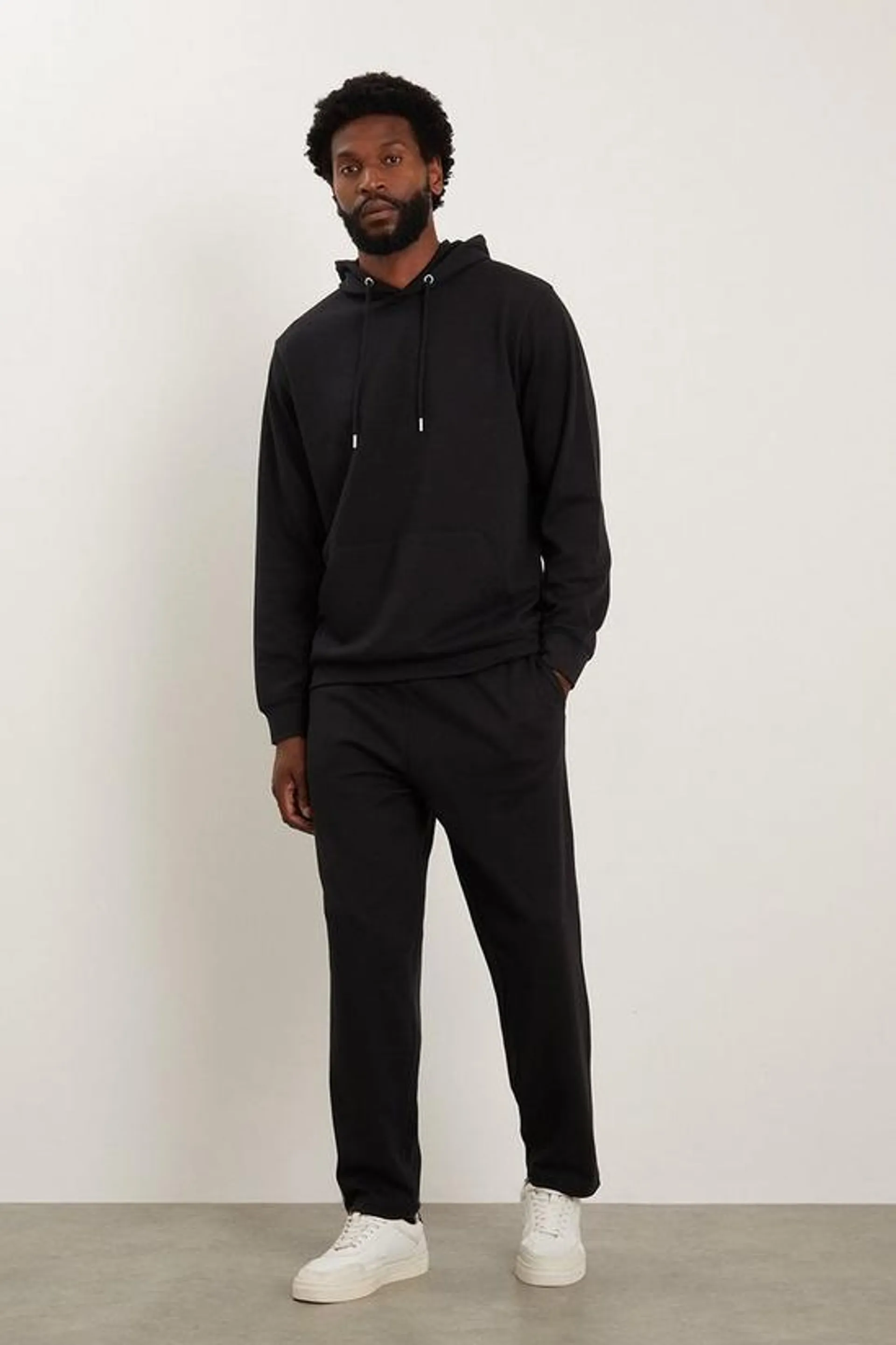 Black Interlock Double Faced Jogger