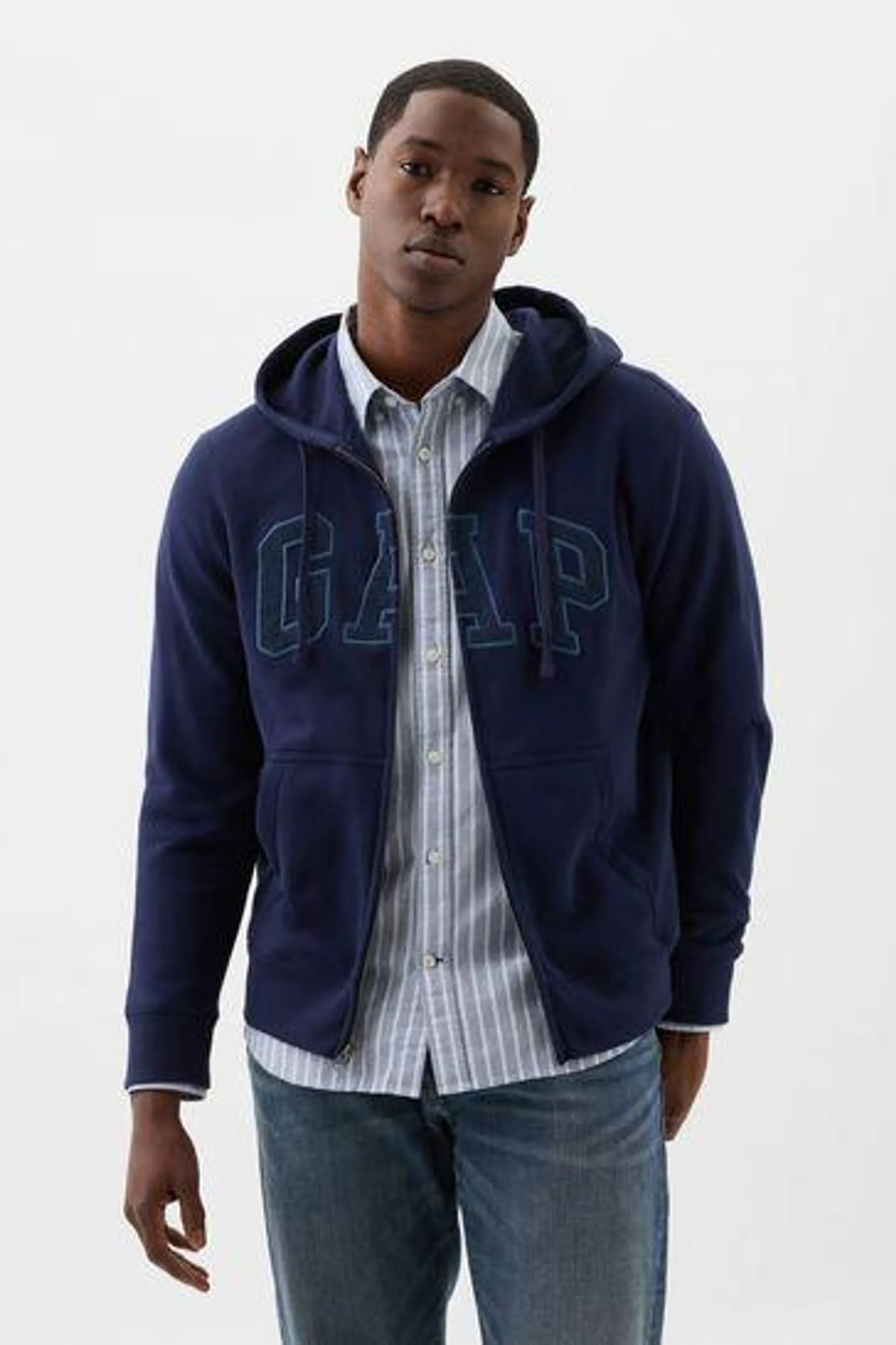 Logo Zip Through Hoodie